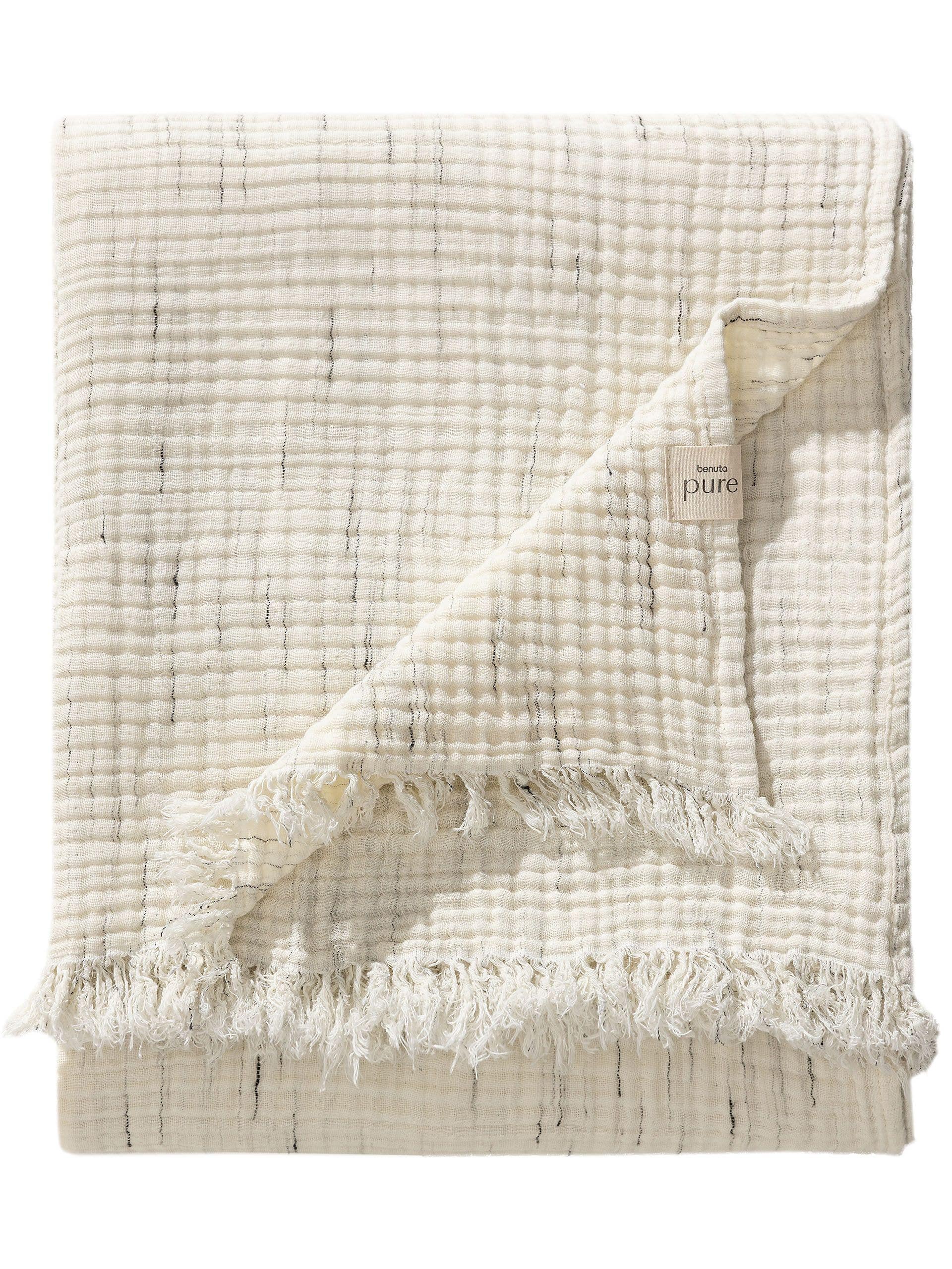 Baumwolldecke Jona Cream von 