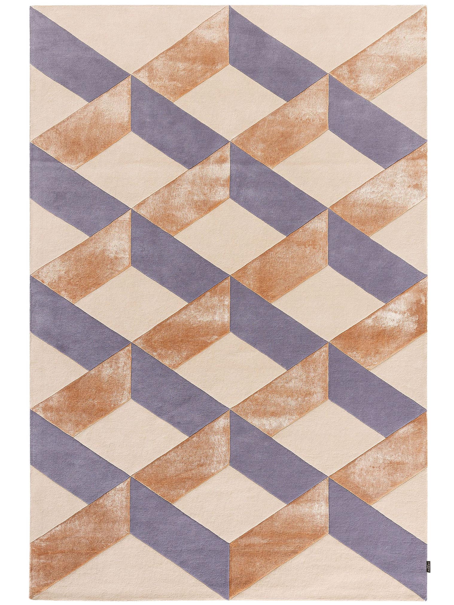 Tapis en 70% Laine, 30% Lyocell (TENCEL™) en Multicouleur avec une pile de 6 - 10 mm de hauteur de benuta Finest