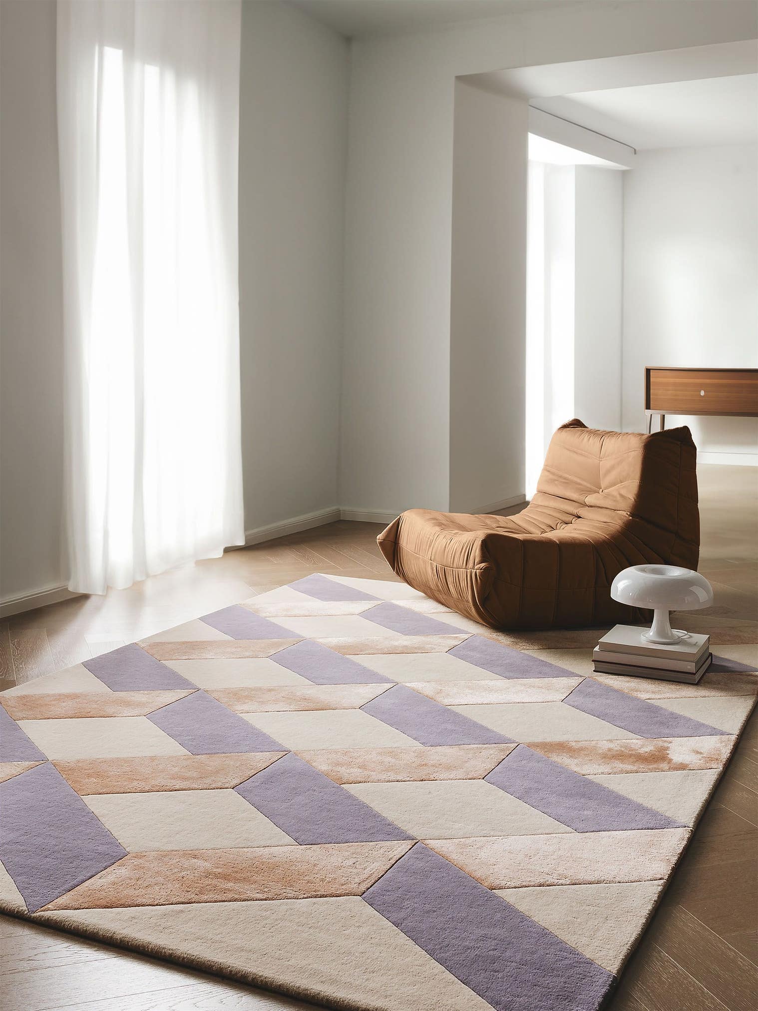 Tapis en 70% Laine, 30% Lyocell (TENCEL™) en Multicouleur avec une pile de 6 - 10 mm de hauteur de benuta Finest