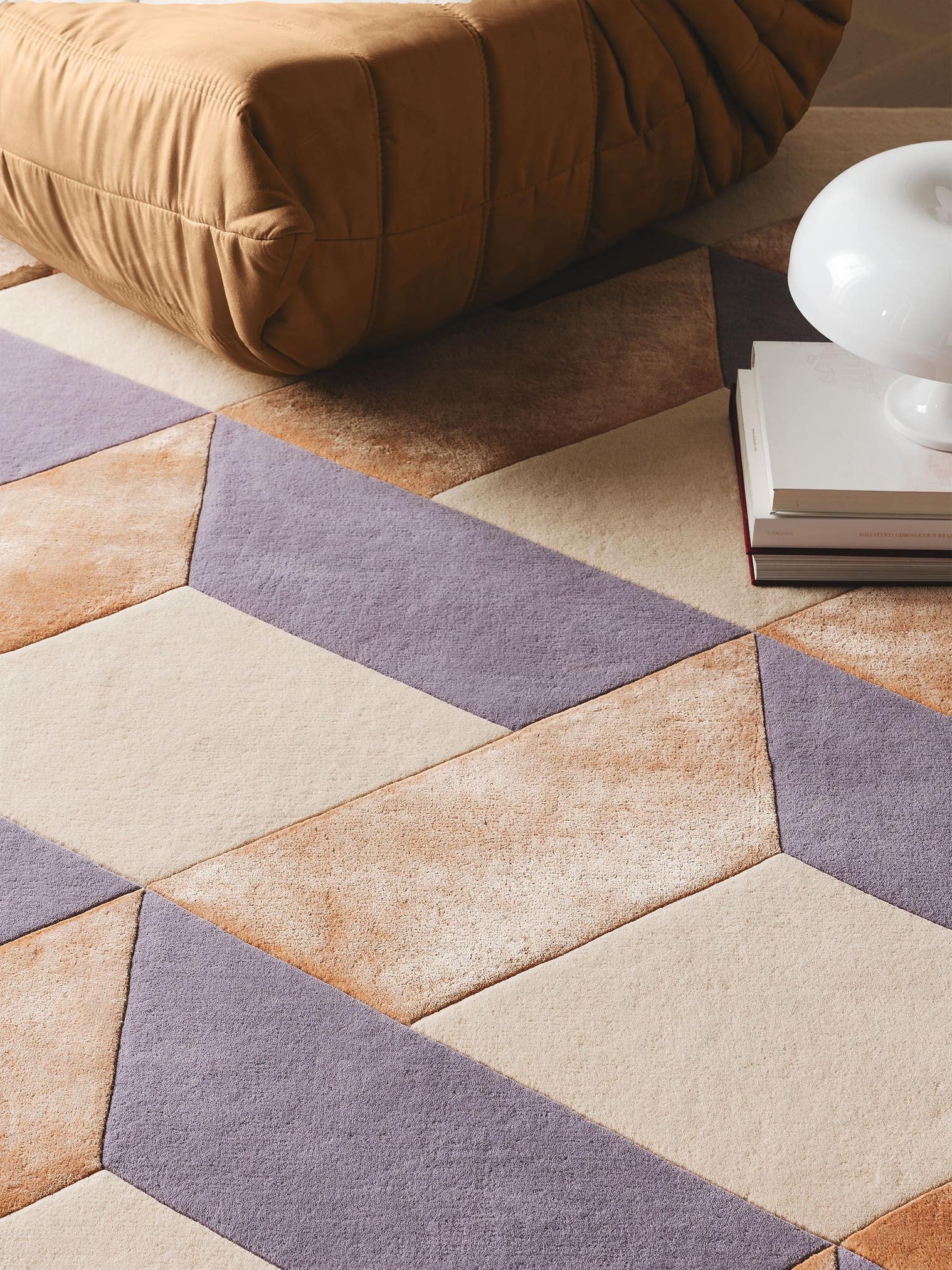 Tapis en 70% Laine, 30% Lyocell (TENCEL™) en Multicouleur avec une pile de 6 - 10 mm de hauteur de benuta Finest