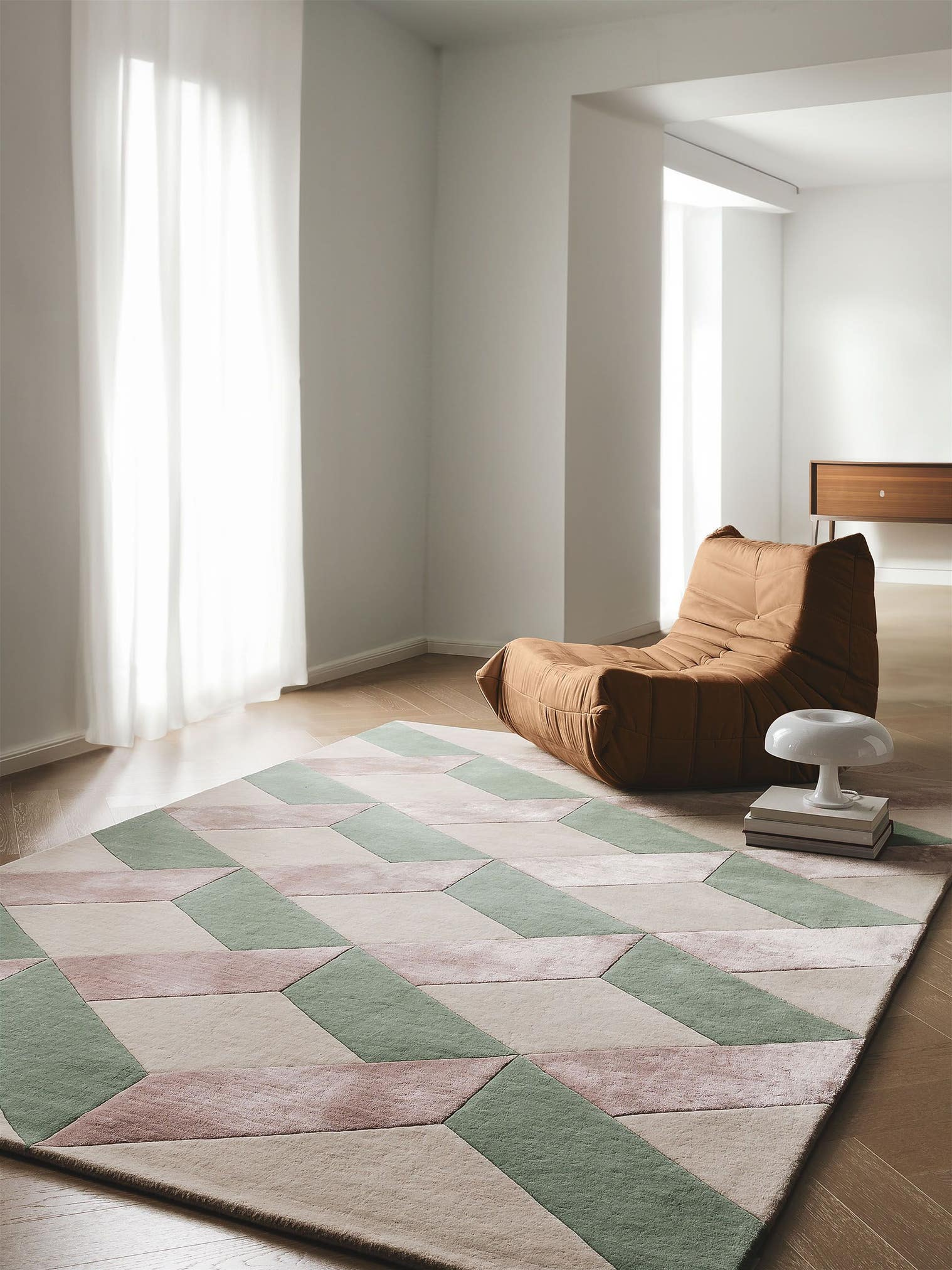 Tappeto di 70% Lana, 30% Lyocell (TENCEL™) in Multicolor con pelo alto 6 - 10 mm da benuta Finest