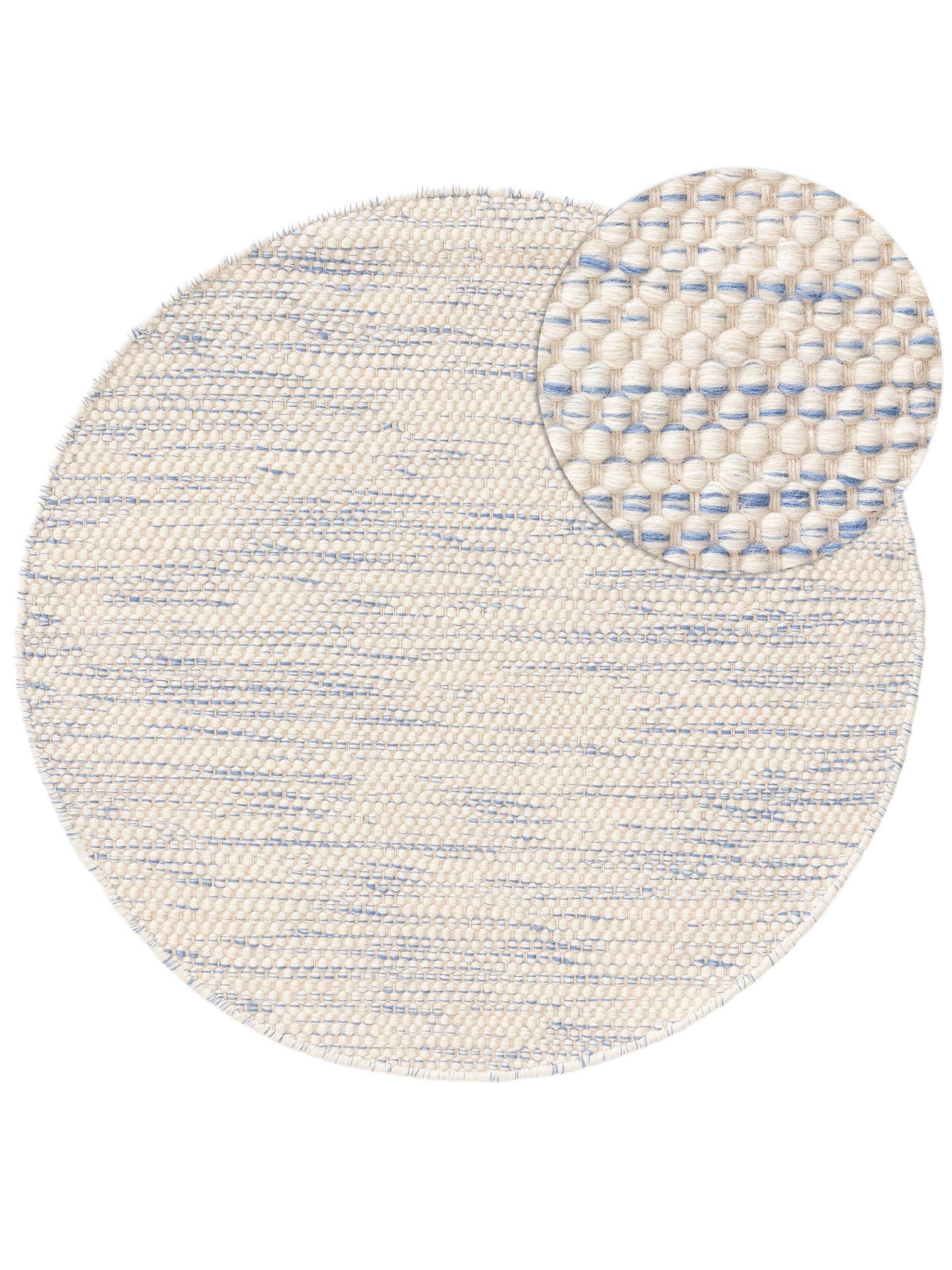 Teppich aus 100% Wolle (aus Neuseeland) in Blau mit bis 5 mm hohem Flor von Lytte