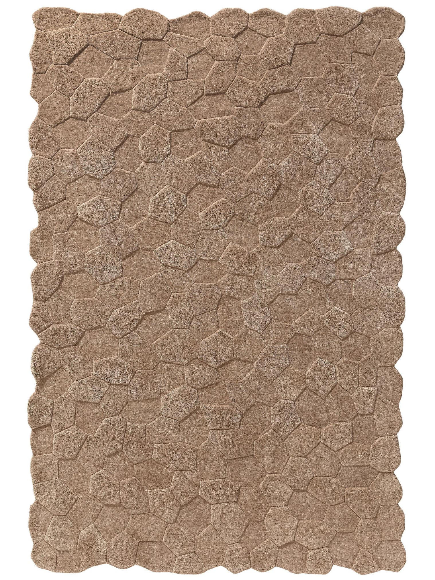 Tapis en 100% Laine (de Nouvelle-Zélande) en Beige avec une pile de 11 - 20 mm de hauteur de benuta Pure