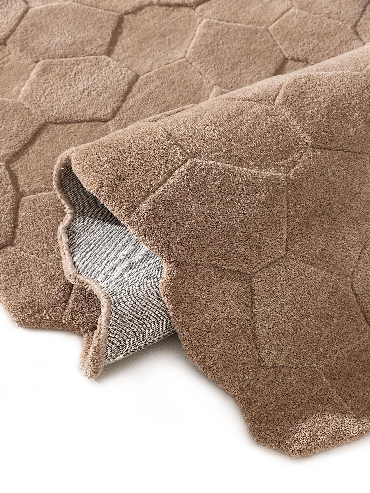 Tapis en 100% Laine (de Nouvelle-Zélande) en Beige avec une pile de 11 - 20 mm de hauteur de benuta Pure