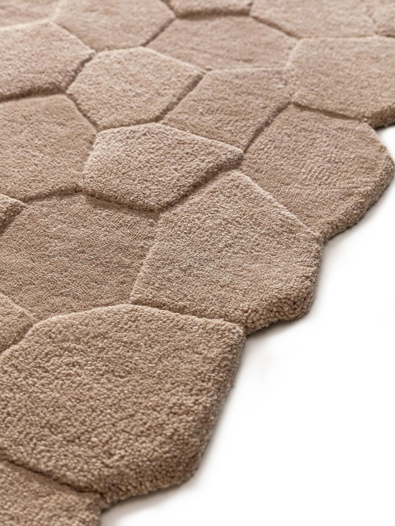 Tapis en 100% Laine (de Nouvelle-Zélande) en Beige avec une pile de 11 - 20 mm de hauteur de benuta Pure