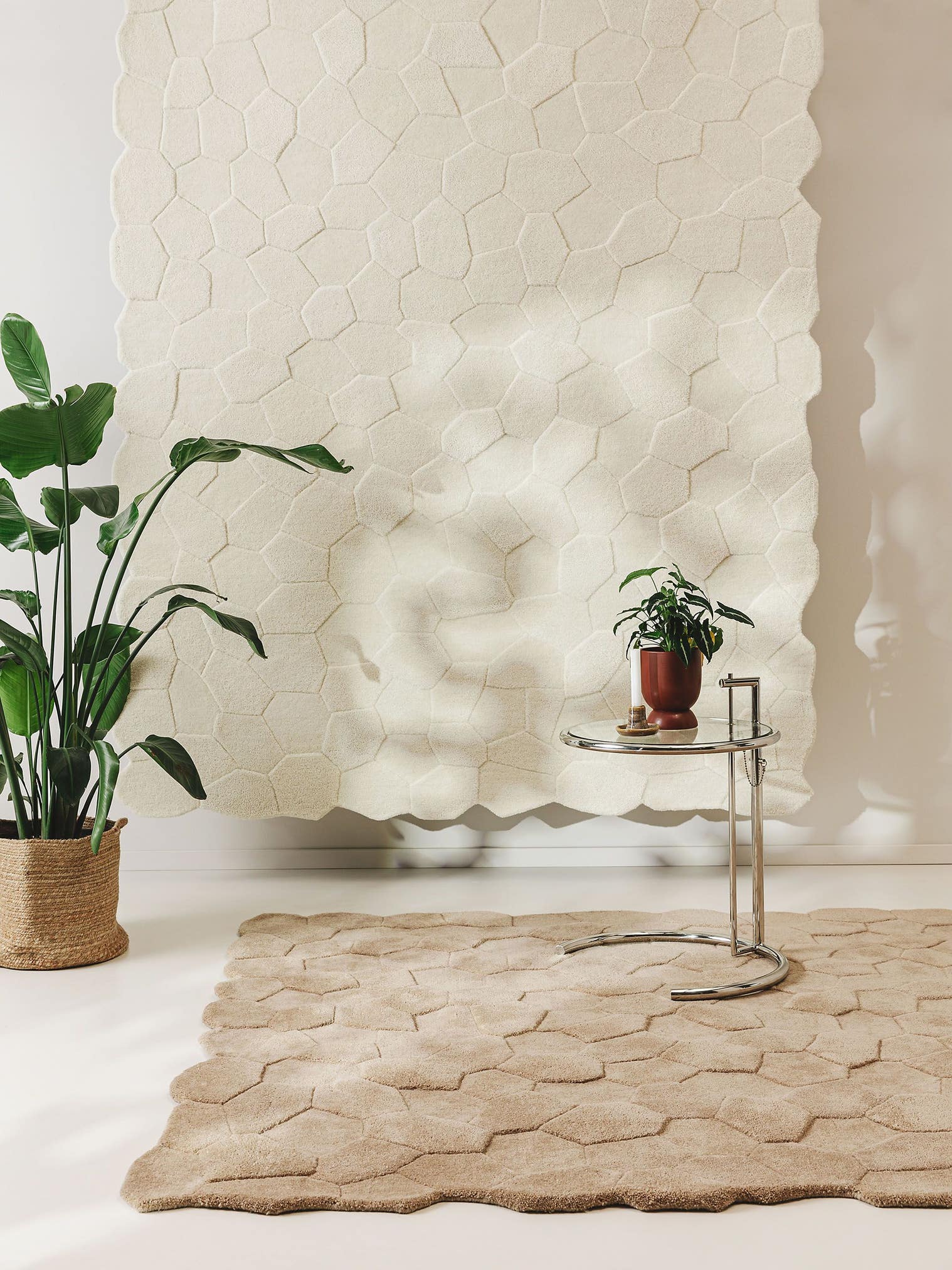 Tapis en 100% Laine (de Nouvelle-Zélande) en Beige avec une pile de 11 - 20 mm de hauteur de benuta Pure