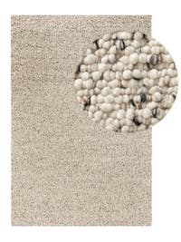 Wollteppich Patch Weiß/Schwarz