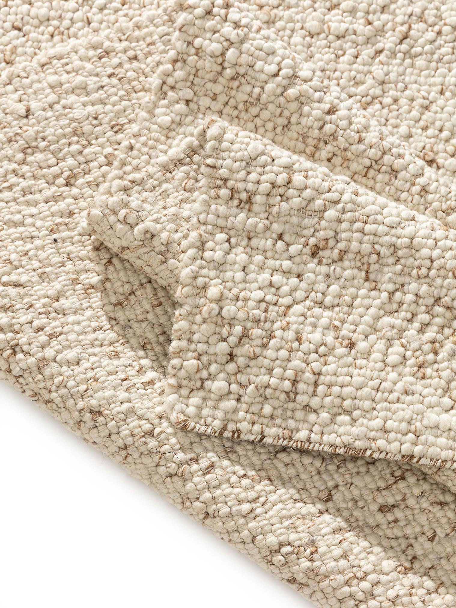 Tapis en 70% laine, 15% jute, 15% coton en Marron avec une pile de 11 - 20 mm de hauteur de benuta Pure