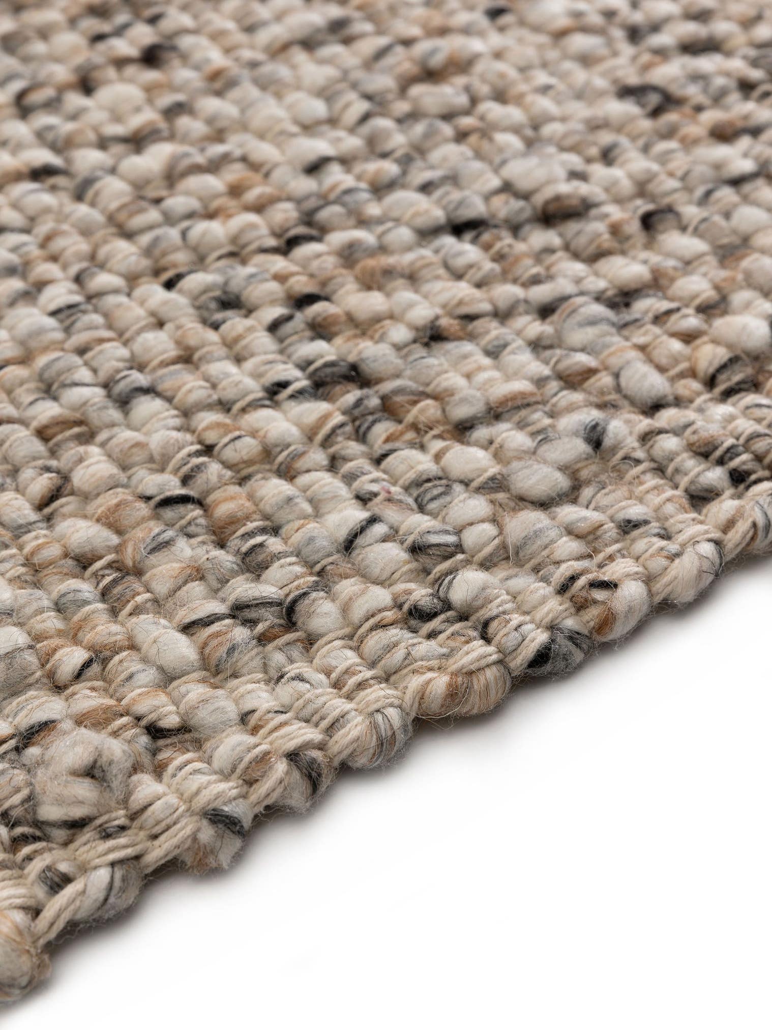 Teppich aus 70% Wolle, 15% Jute, 15% Baumwolle in Multicolor mit 11 bis 20 mm hohem Flor von benuta Pure