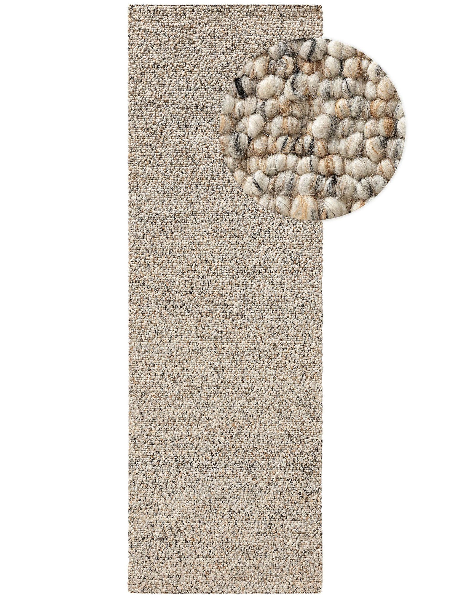 Rug made of 70% wool, 15% jute, 15% cotton in Multicoloured with a 11 - 20 mm high pile by benuta Pure