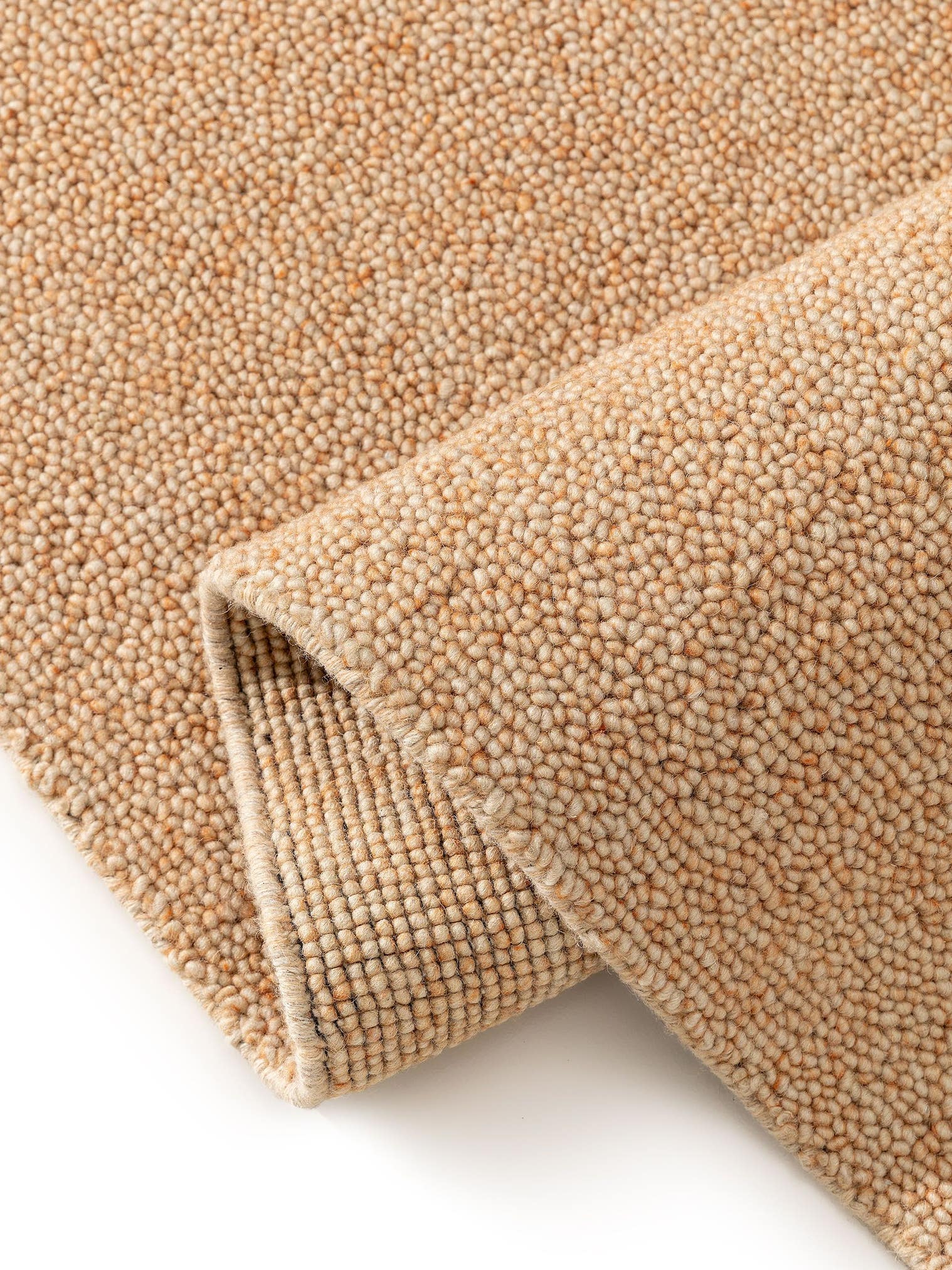 Teppich aus 80% Wolle, 20% Baumwolle in Orange mit 11 bis 20 mm hohem Flor von benuta Pure