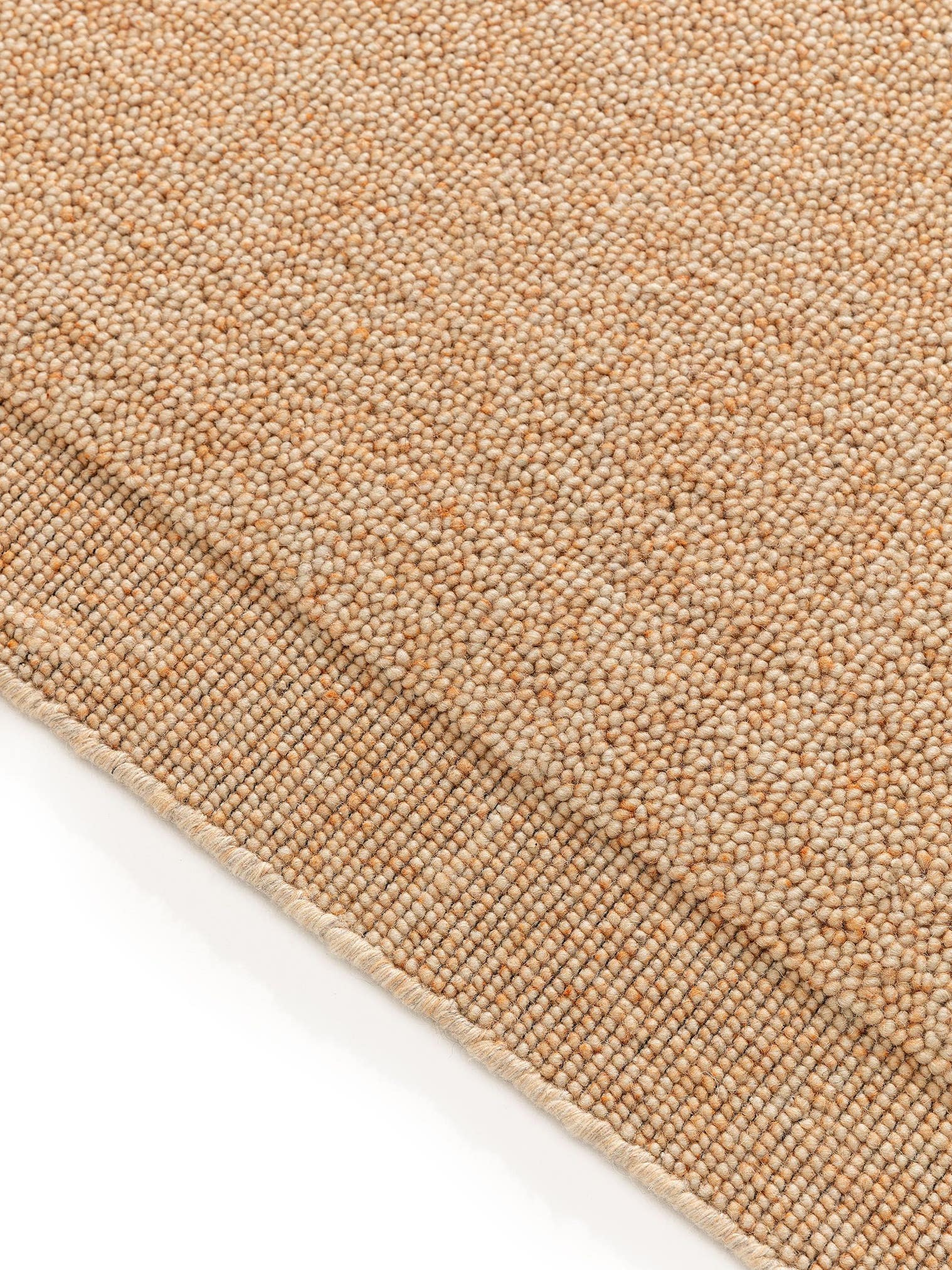 Teppich aus 80% Wolle, 20% Baumwolle in Orange mit 11 bis 20 mm hohem Flor von benuta Pure