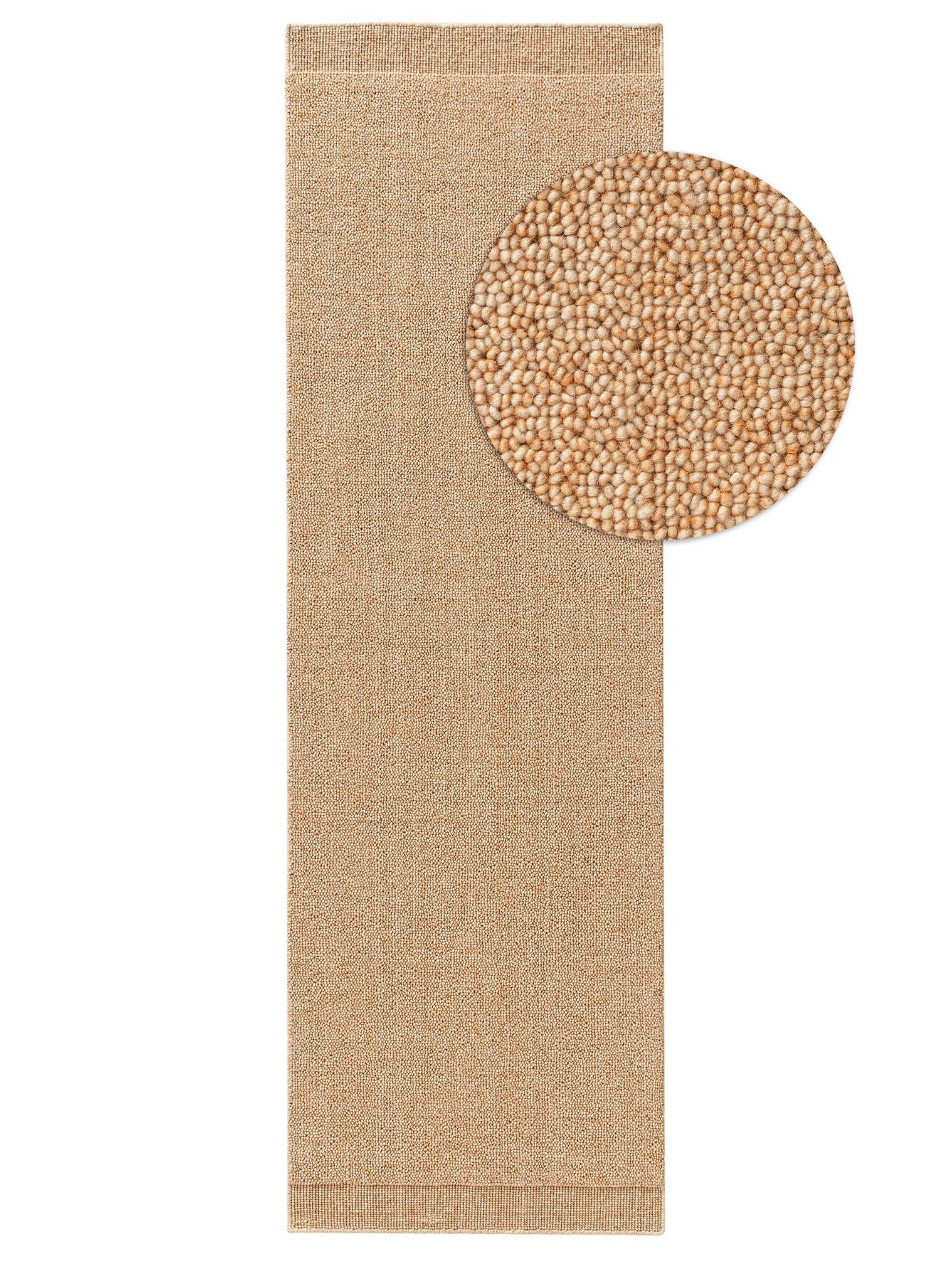 Teppich aus 80% Wolle, 20% Baumwolle in Orange mit 11 bis 20 mm hohem Flor von benuta Pure