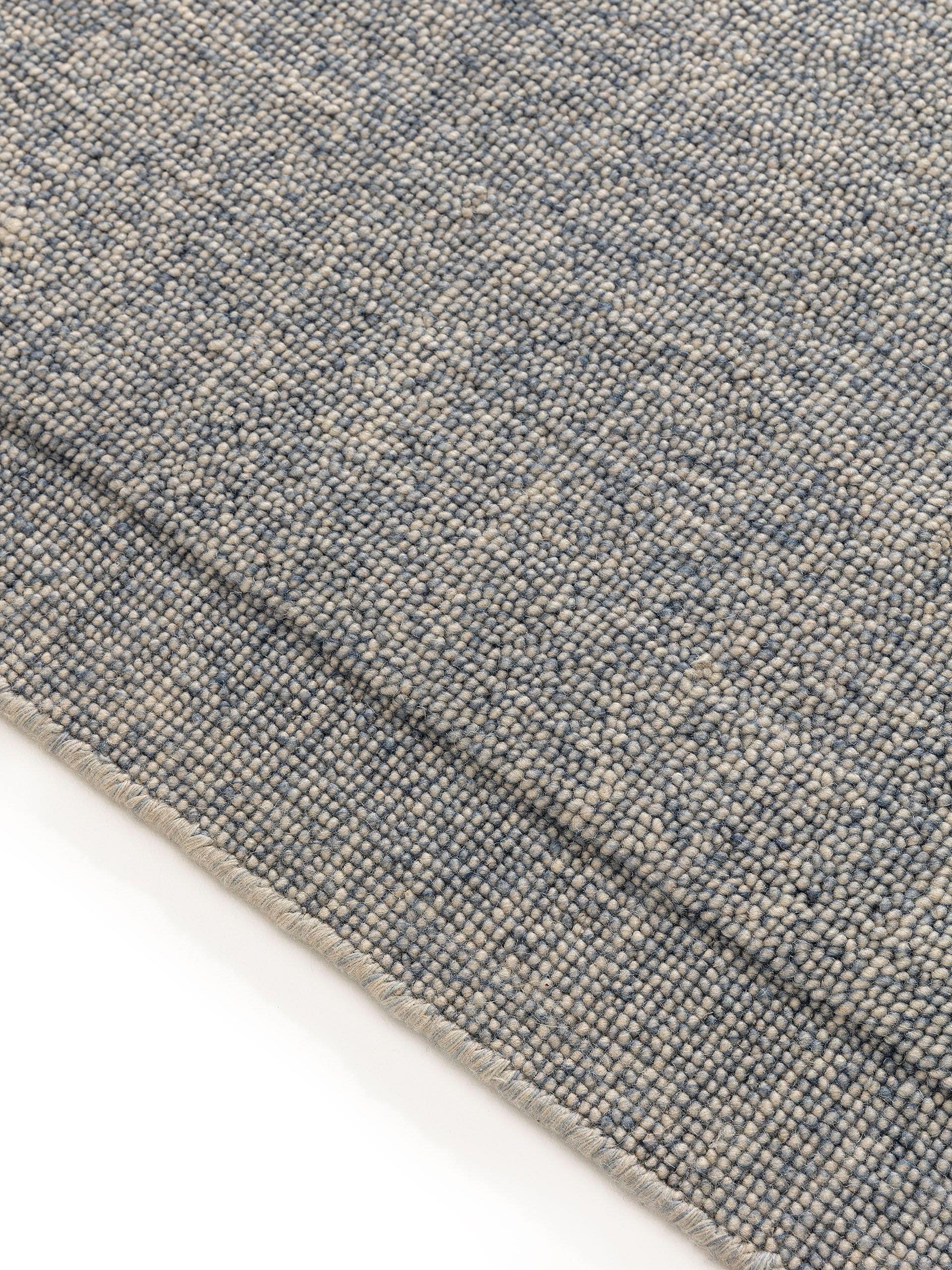 Rug made of 80% wool, 20% cotton in Blue with a 11 - 20 mm high pile by benuta Pure