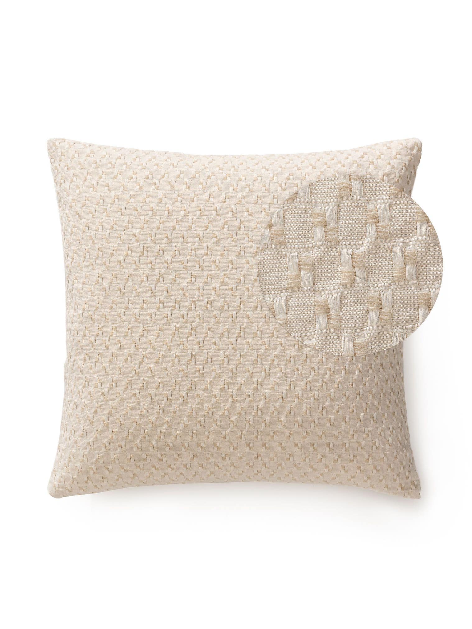 Cushion Cover Vanida Beige in Abstract design made of 50% Wool, 50% Cotton by benuta Pure