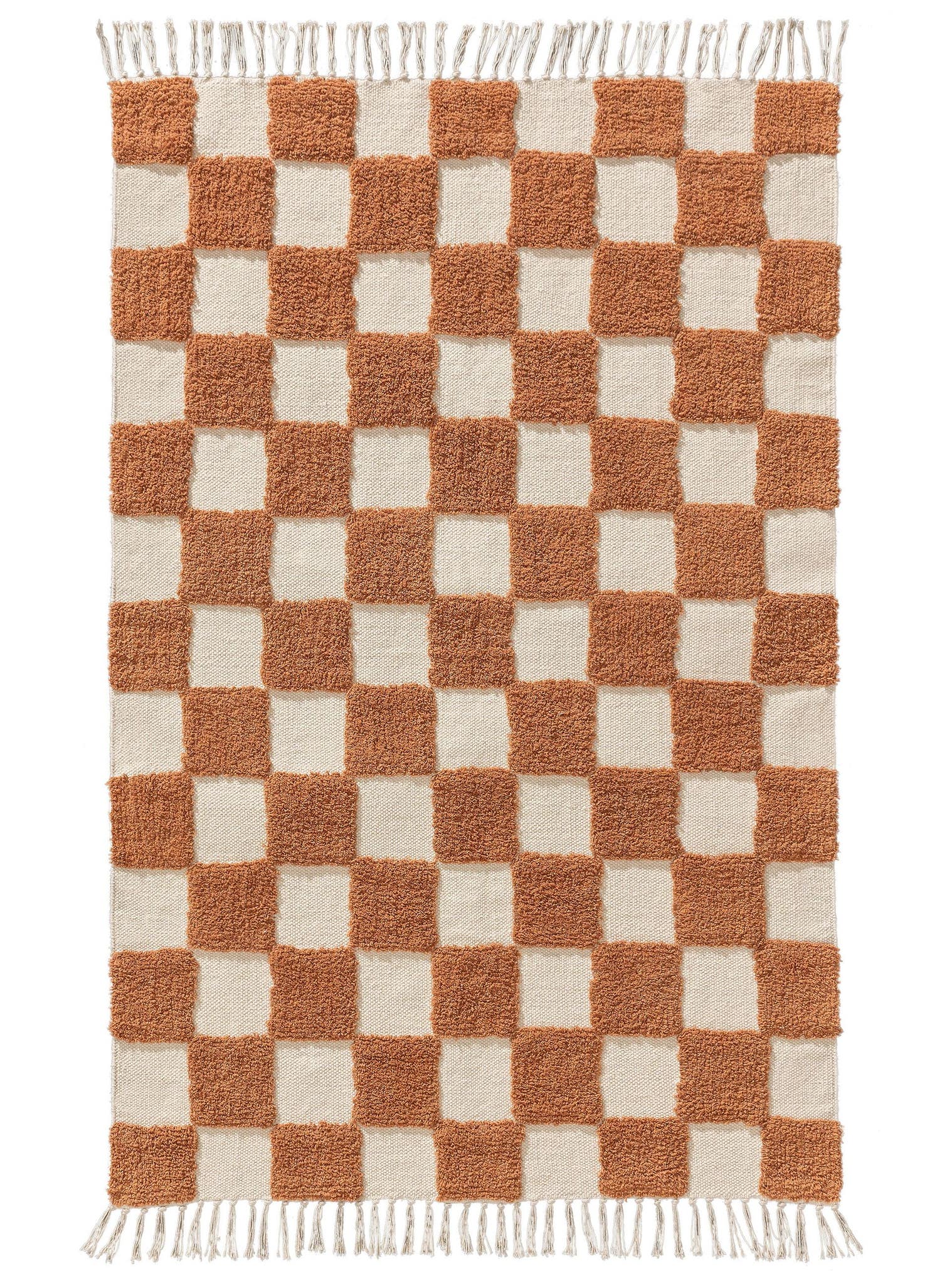 Rug made of 100% Cotton in Red with a 11 - 20 mm high pile by Lytte
