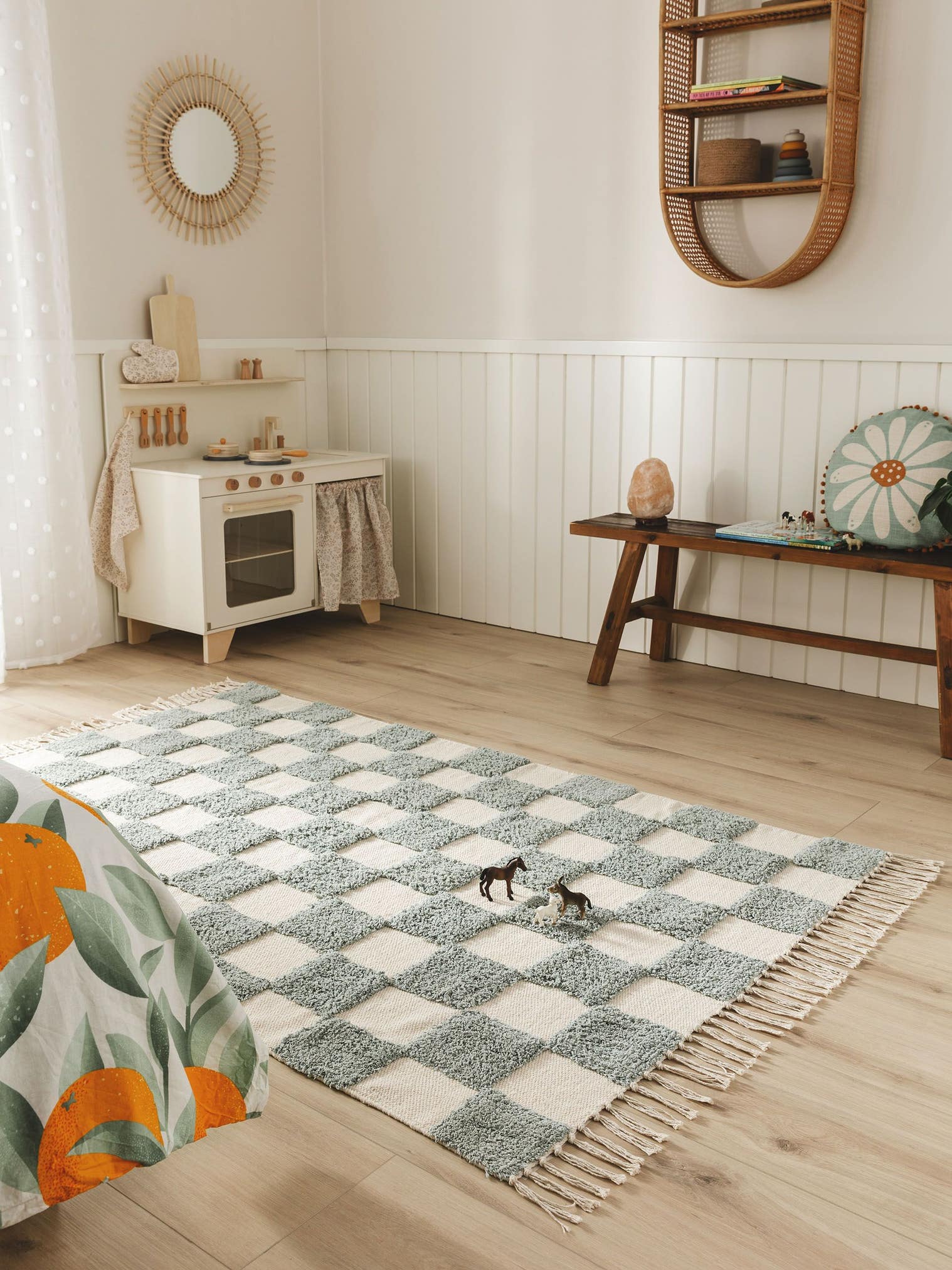 Rug made of 100% Cotton in Blue with a 11 - 20 mm high pile by Lytte