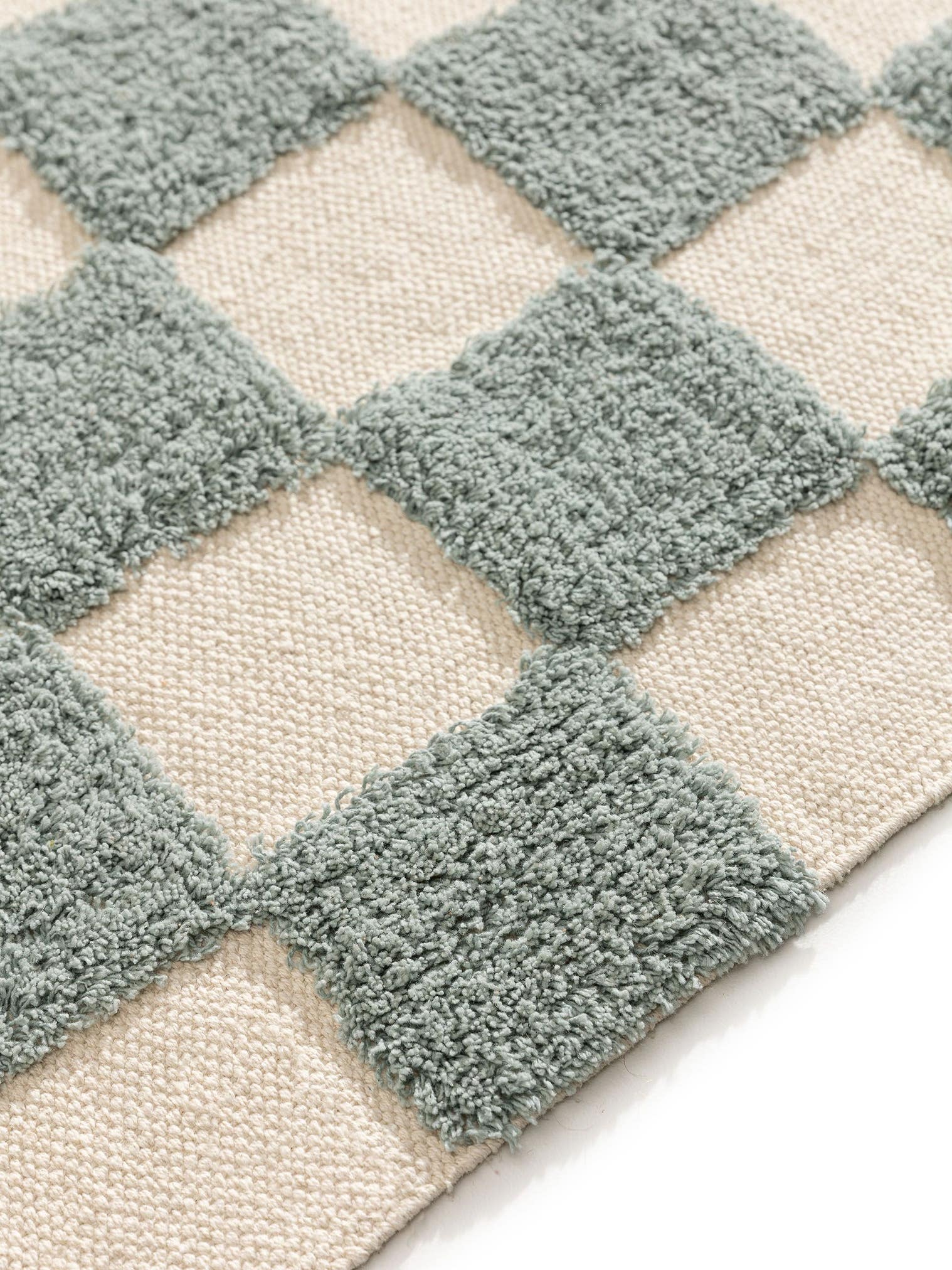 Rug made of 100% Cotton in Blue with a 11 - 20 mm high pile by Lytte