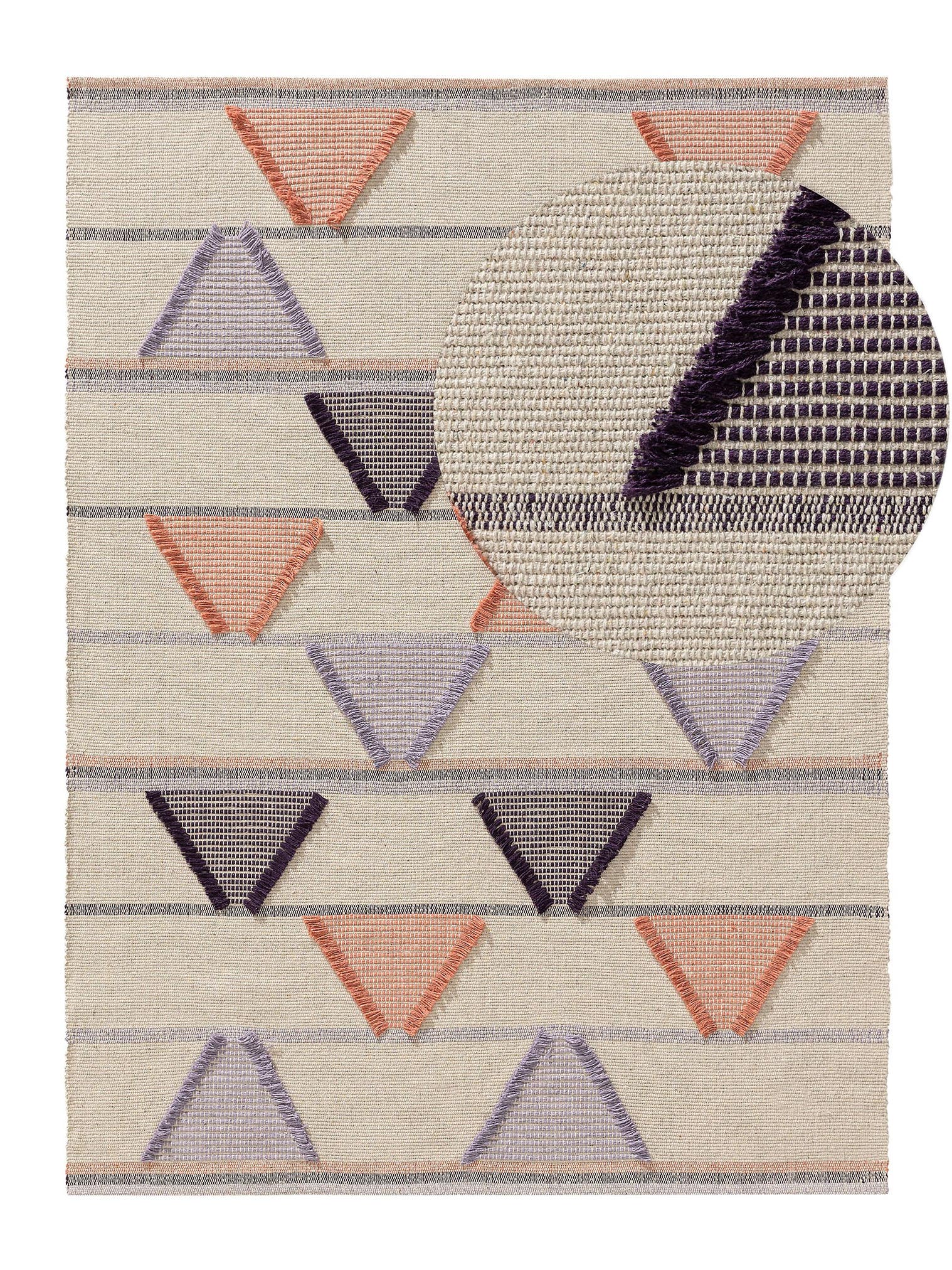 Teppich aus 60% Baumwolle, 40% Polyester in Multicolor mit 11 bis 20 mm hohem Flor von Lytte