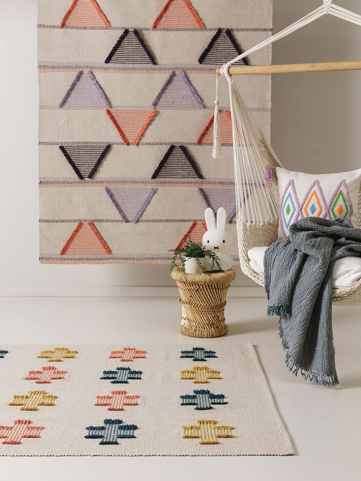 Teppich aus 60% Baumwolle, 40% Polyester in Multicolor mit 11 bis 20 mm hohem Flor von Lytte