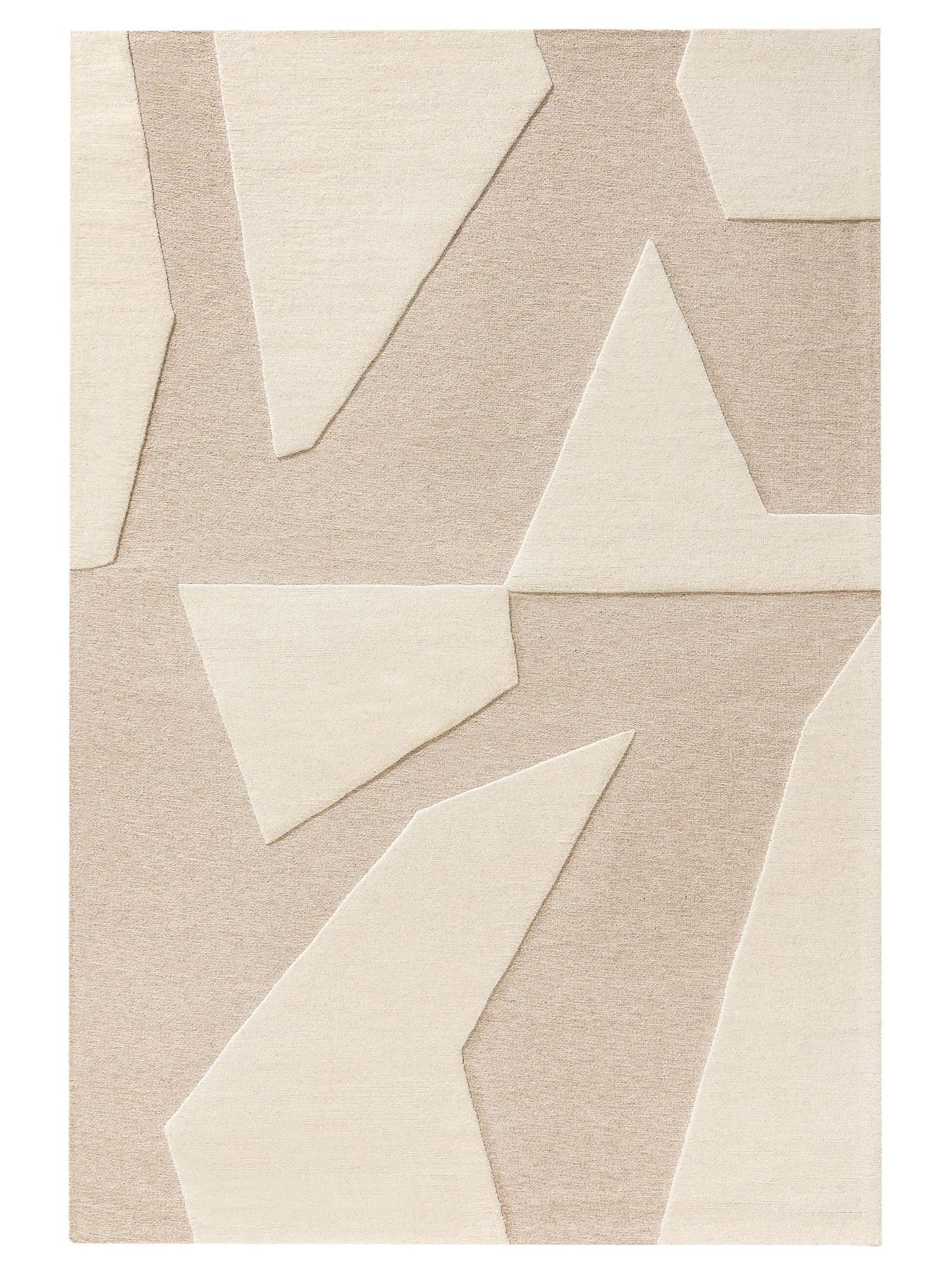 Tappeto di 80% lana, 20% cotone in Beige con pelo alto 11 - 20 mm da benuta Pure
