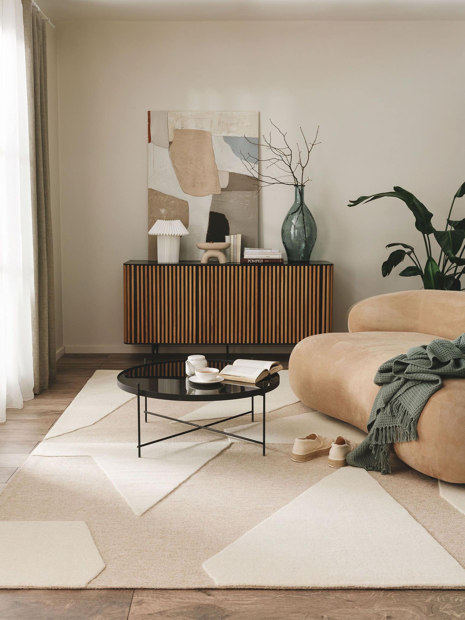 Tappeto di 80% lana, 20% cotone in Beige con pelo alto 11 - 20 mm da benuta Pure