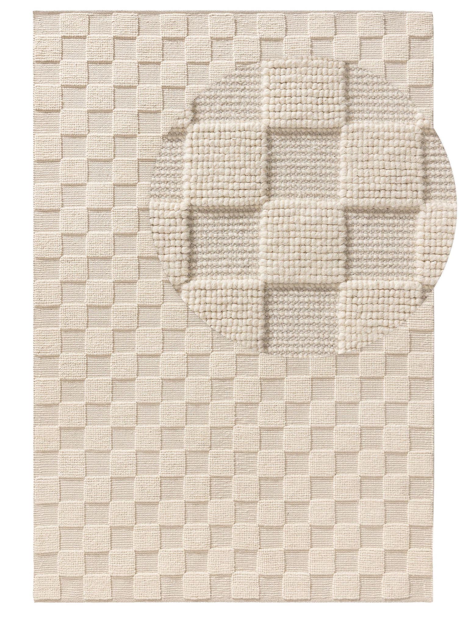Tapis en 60% Laine, 40% Coton en Beige avec une pile de 11 - 20 mm de hauteur de benuta Pure