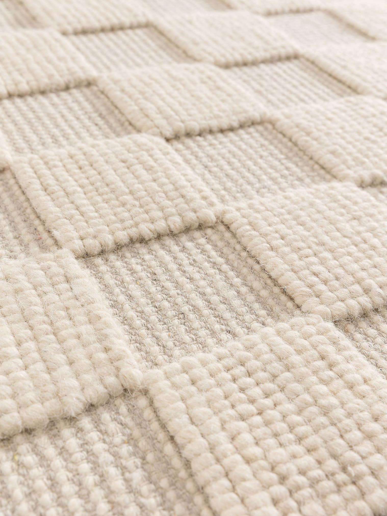 Tapis en 60% Laine, 40% Coton en Beige avec une pile de 11 - 20 mm de hauteur de benuta Pure