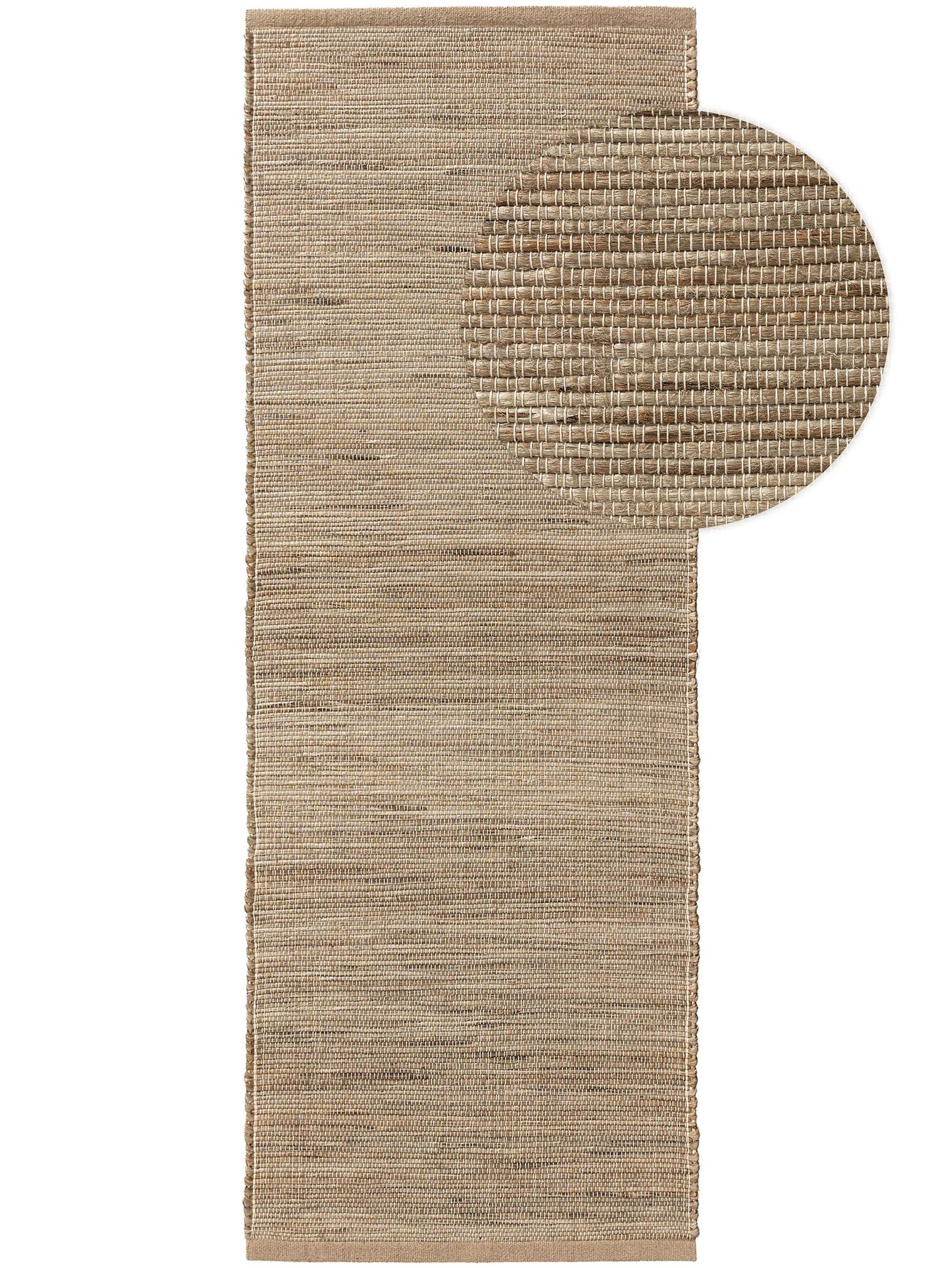 Rug made of 85% jute, 15% cotton in Beige with a 1- 5 mm high pile by benuta Pop