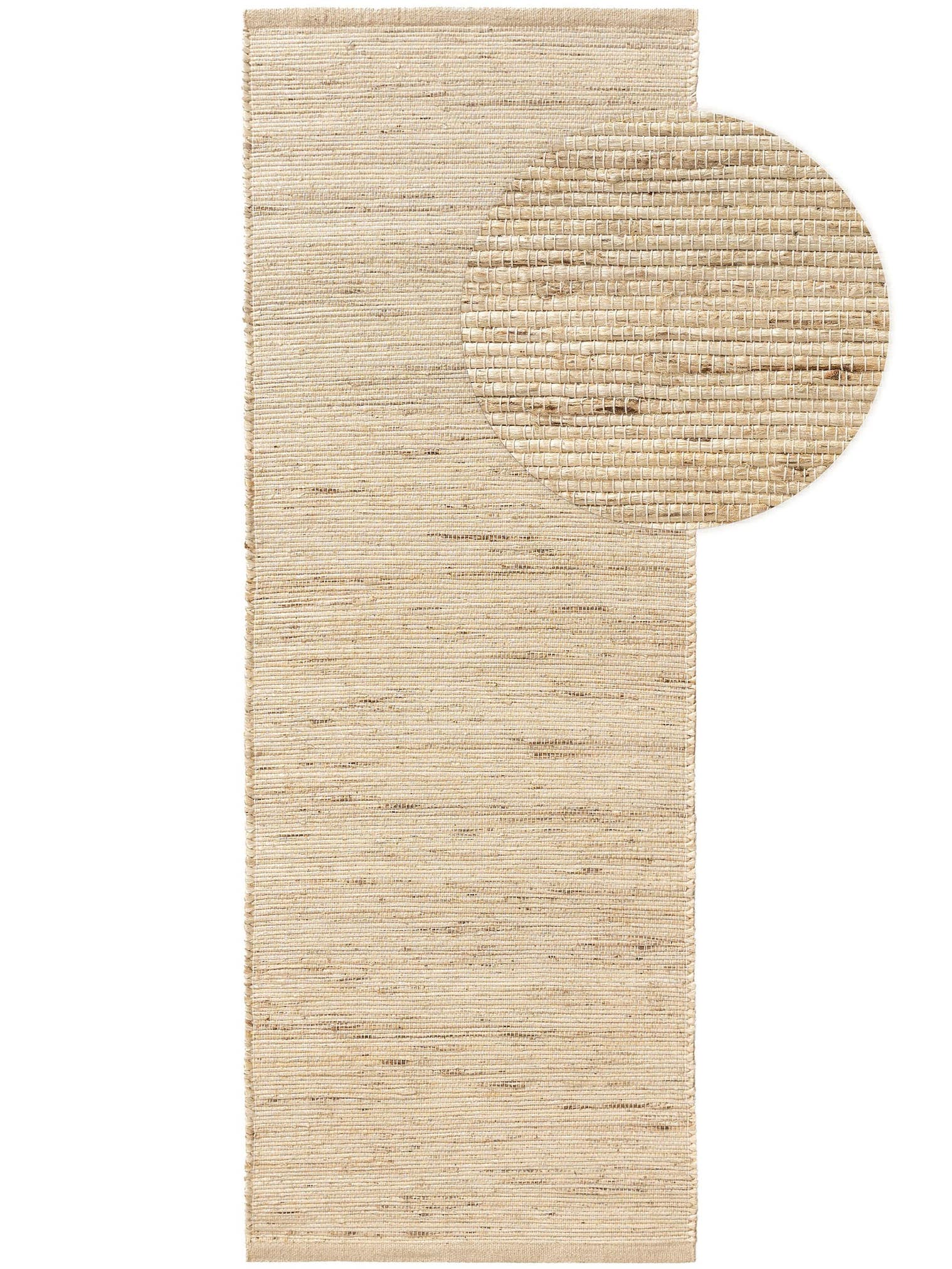 Rug made of 85% jute, 15% cotton in Beige with a 1- 5 mm high pile by benuta Pop