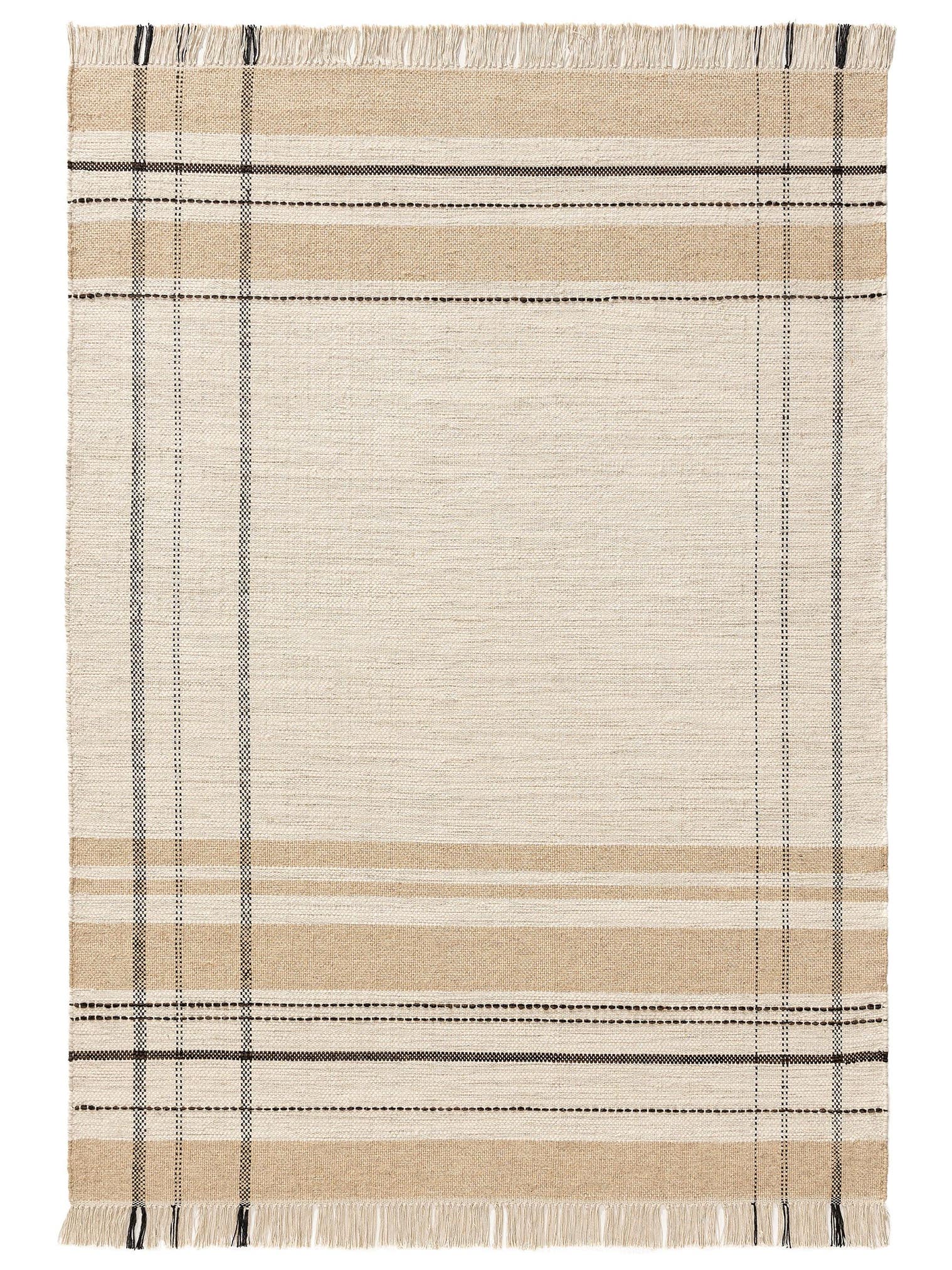 Rug made of 70% Wool, 30% Cotton in Beige with a 1- 5 mm high pile by benuta Pop