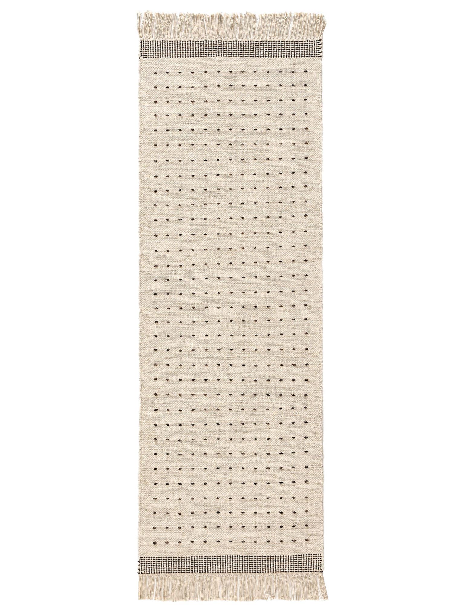 Alfombra de 70% Lana, 30% Algodón en Blanco y Negro con un pelo de {{Placeholder_Pile Height}} de altura de benuta Pop