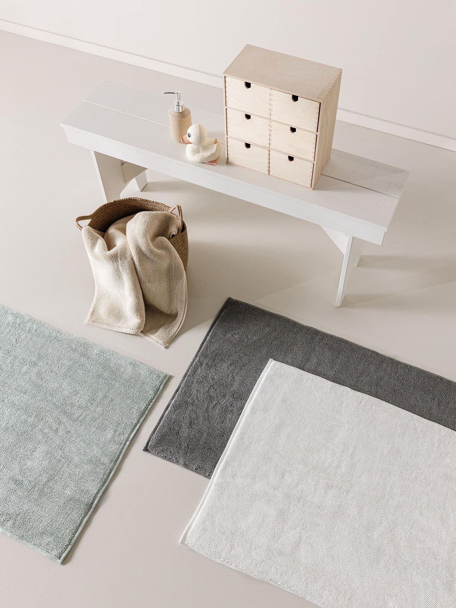 Rug made of 100% Cotton in Grey with a 21 - 30 mm high pile by benuta Nest