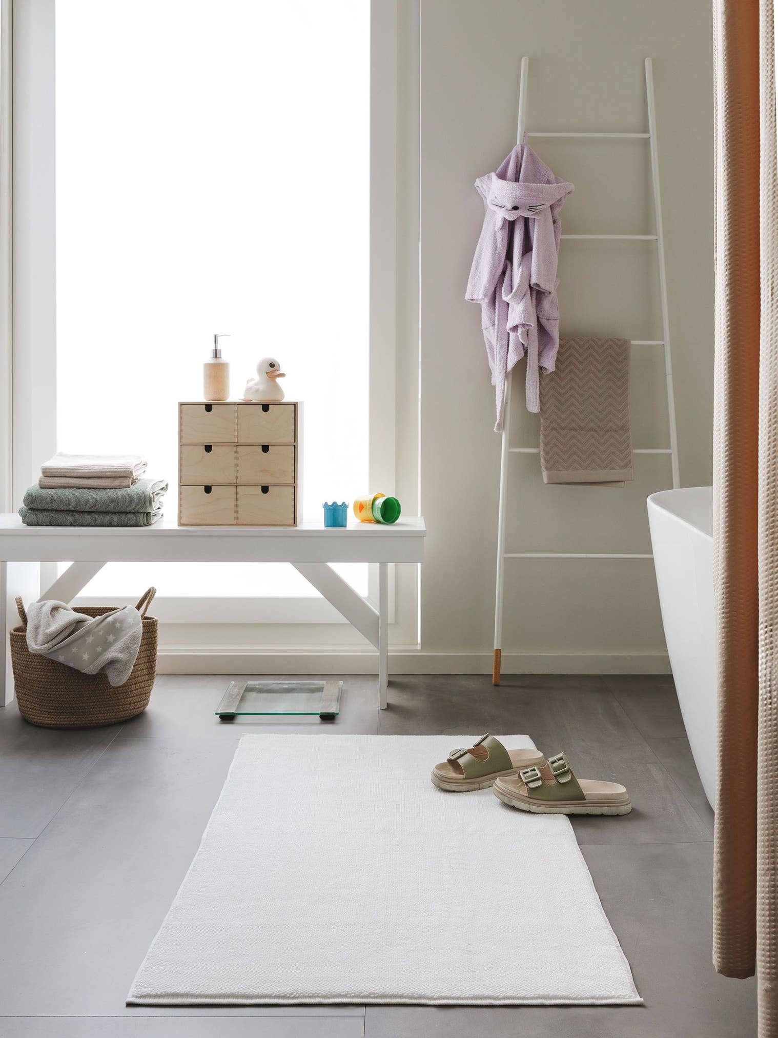 Tappeto di 100% Cotone in Beige con pelo alto 21 - 30 mm da benuta Nest