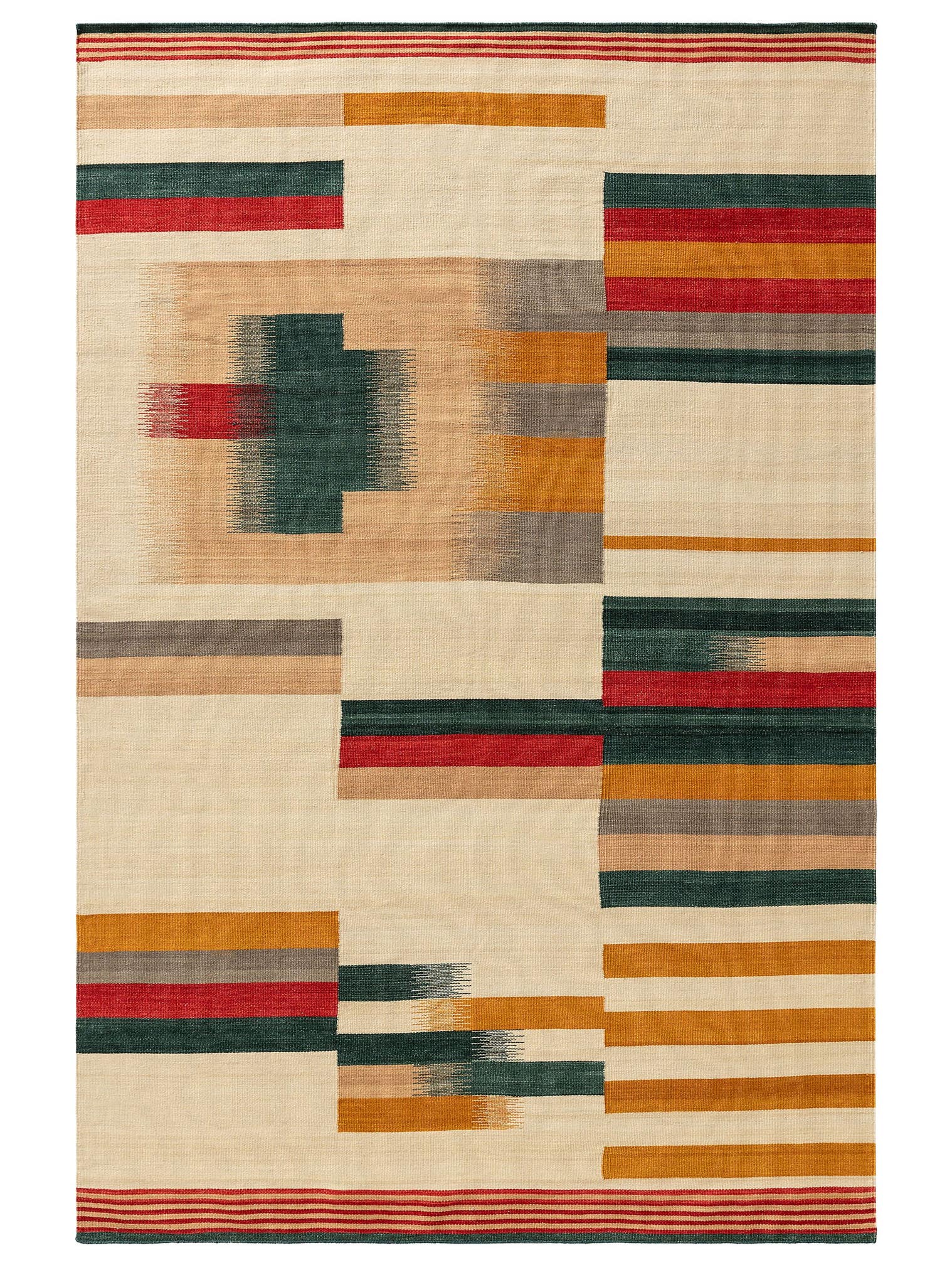 Teppich aus 80% Wolle, 20% Baumwolle in Multicolor mit bis 5 mm hohem Flor von benuta Nest
