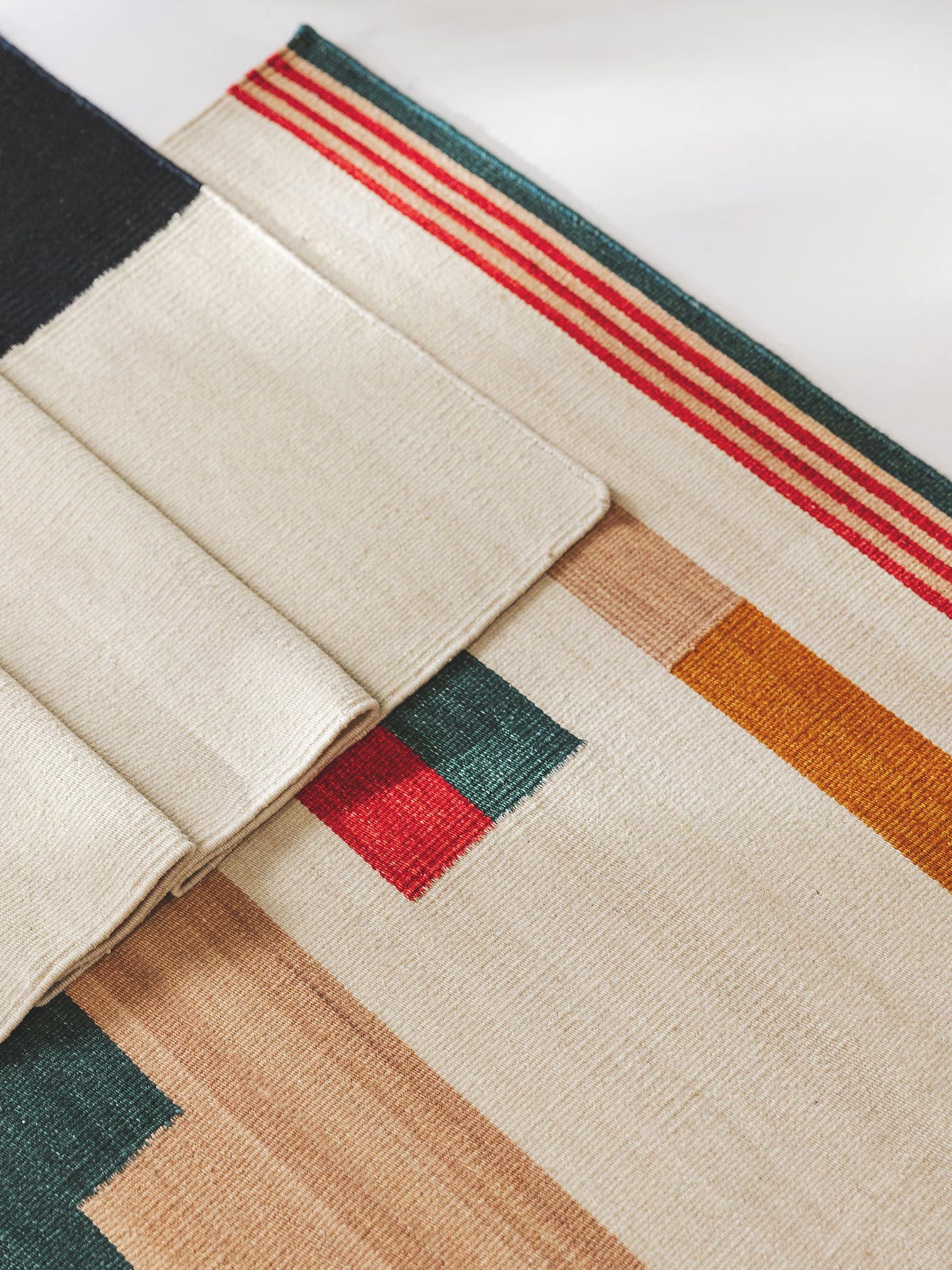 Teppich aus 80% Wolle, 20% Baumwolle in Multicolor mit bis 5 mm hohem Flor von benuta Nest