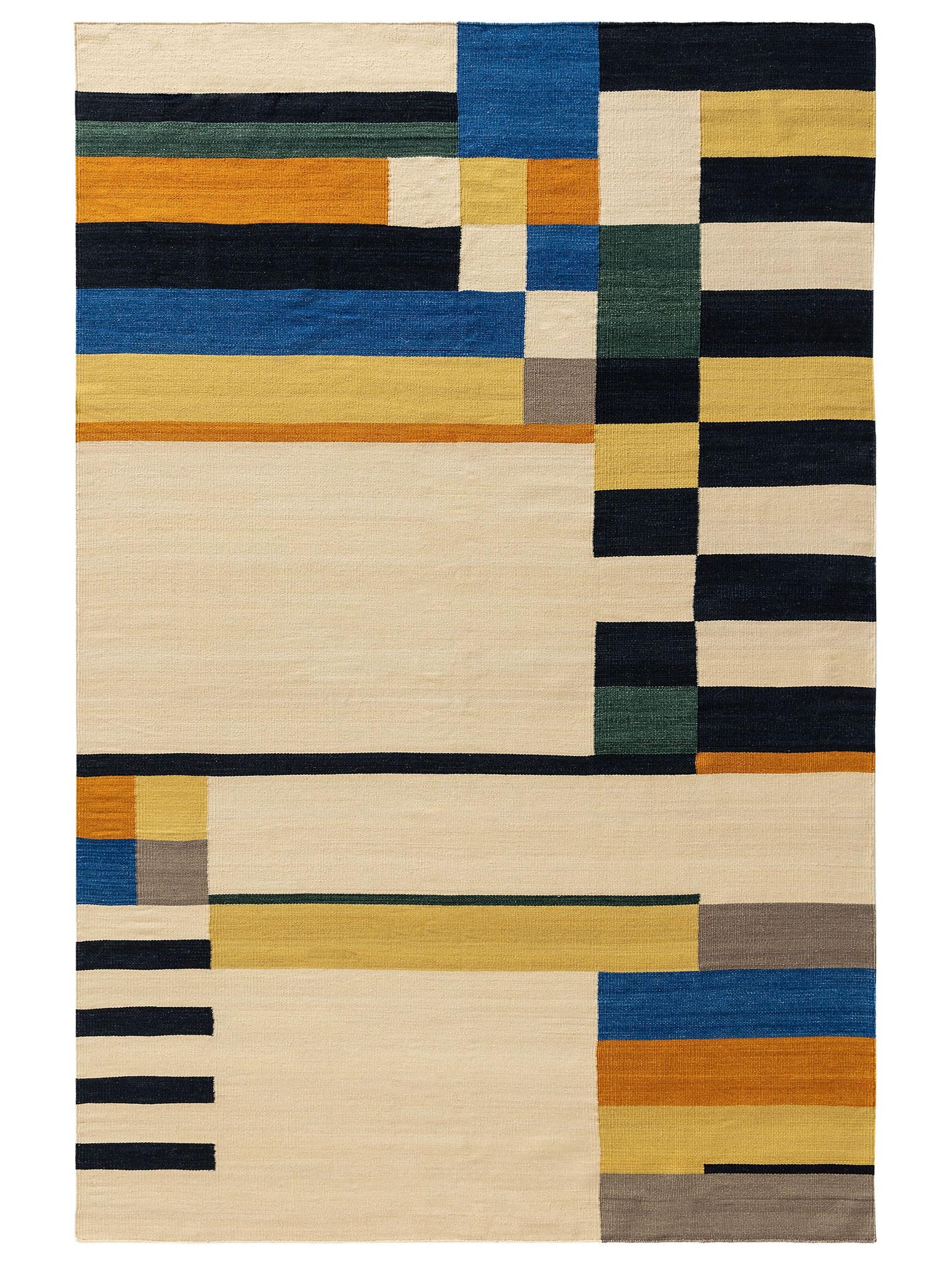 Rug made of 80% wool, 20% cotton in Multicoloured with a 1- 5 mm high pile by benuta Nest