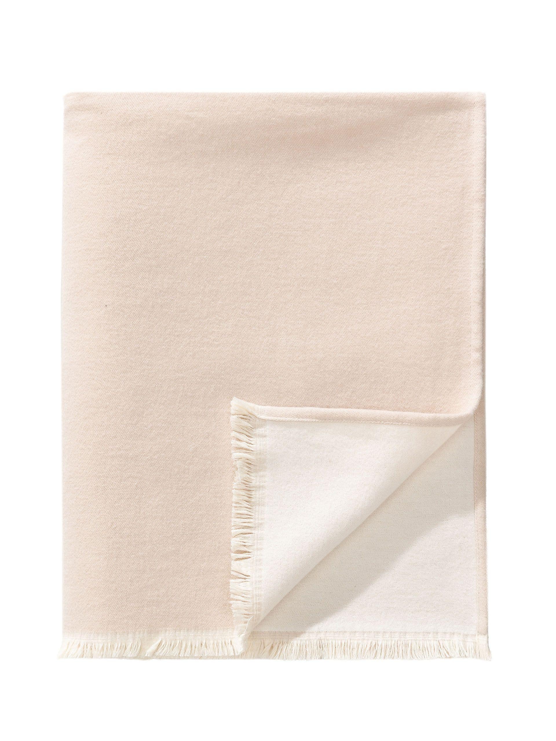 Cotton blanket Luca Cream in Withfringes design made of 100% Cotton by benuta Nest