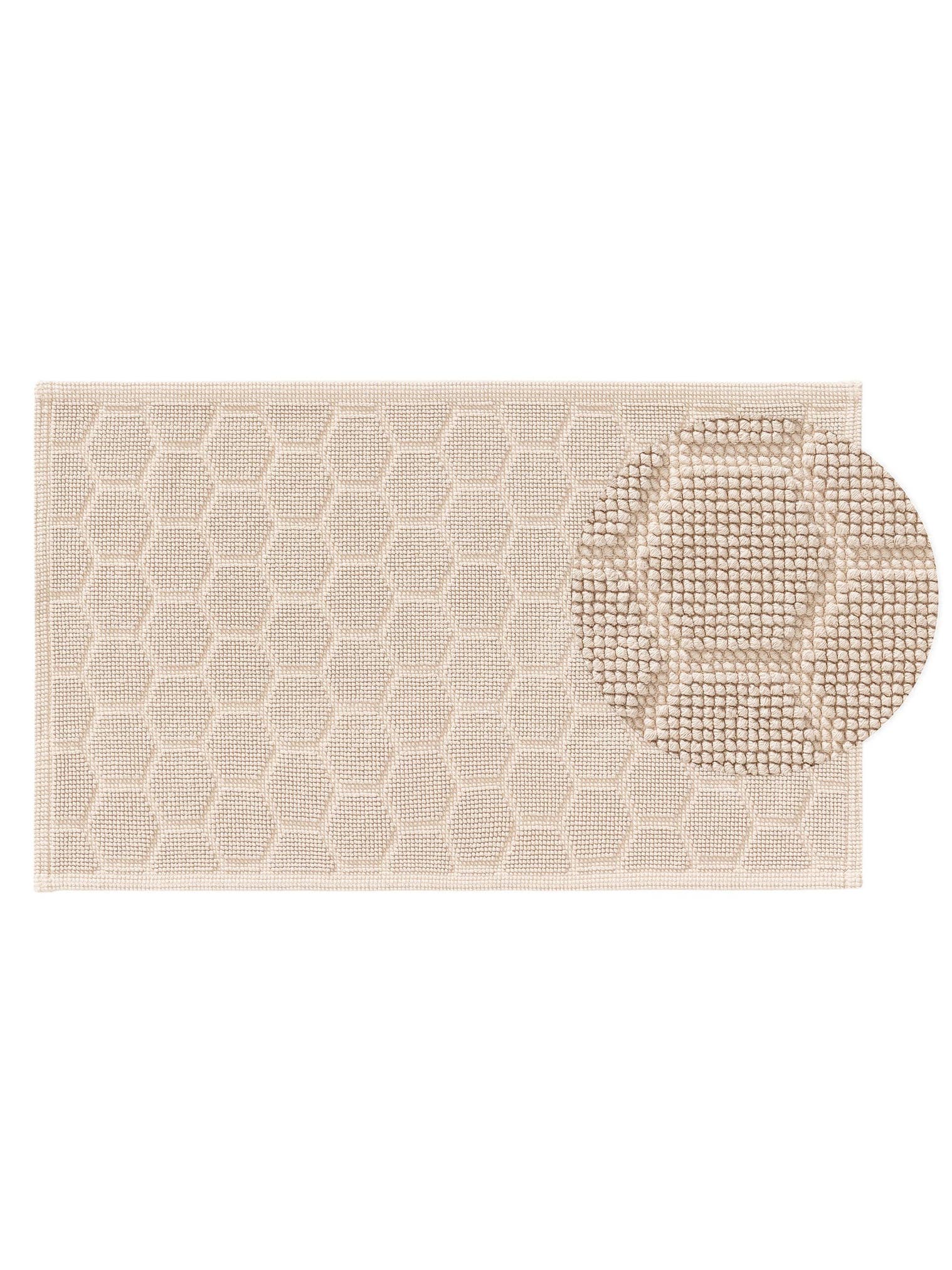 Rug made of 100% Cotton in Beige with a 1- 5 mm high pile by benuta Nest