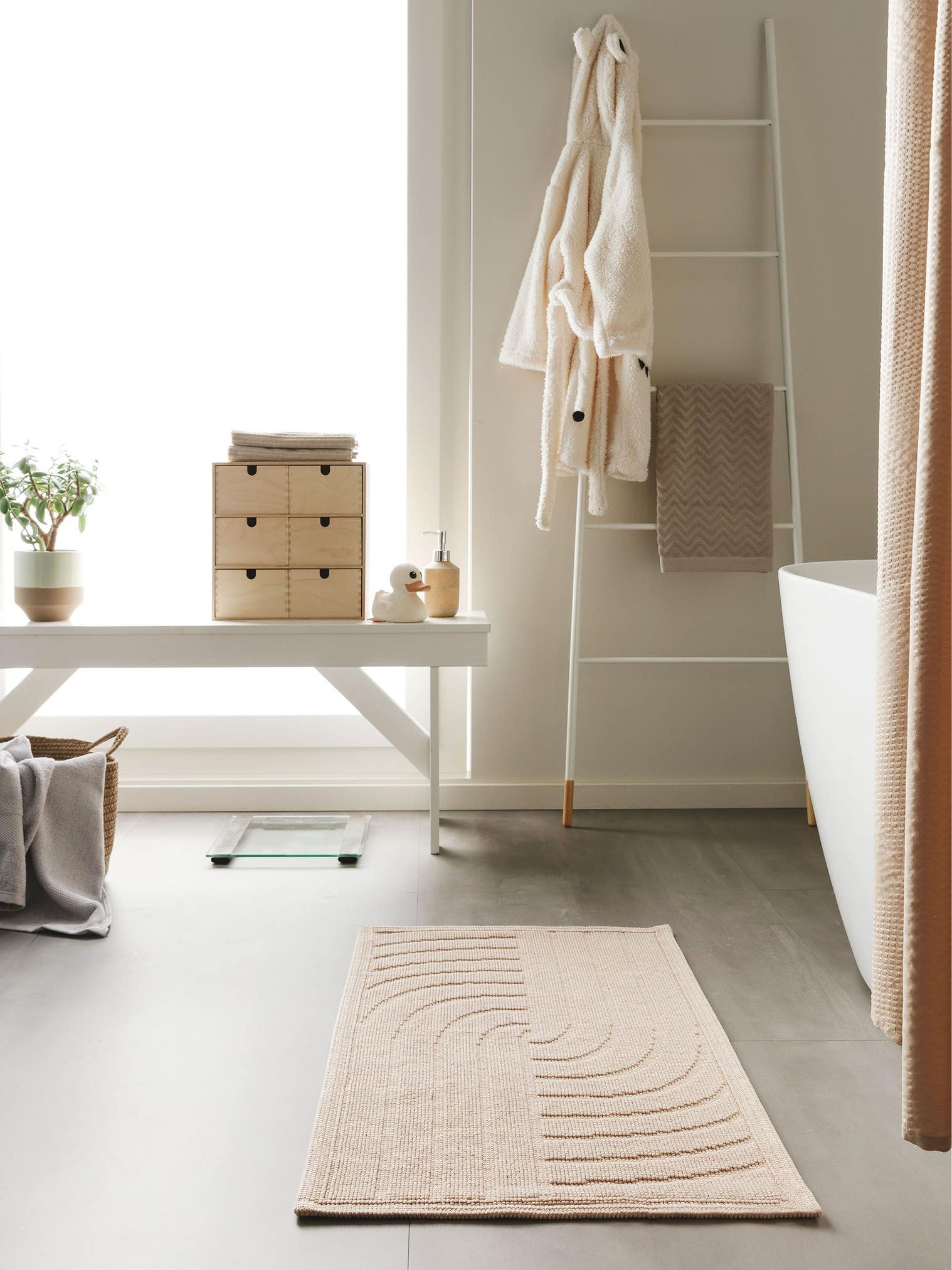 Tappeto di 100% Cotone in Beige con pelo alto 1- 5 mm da benuta Nest