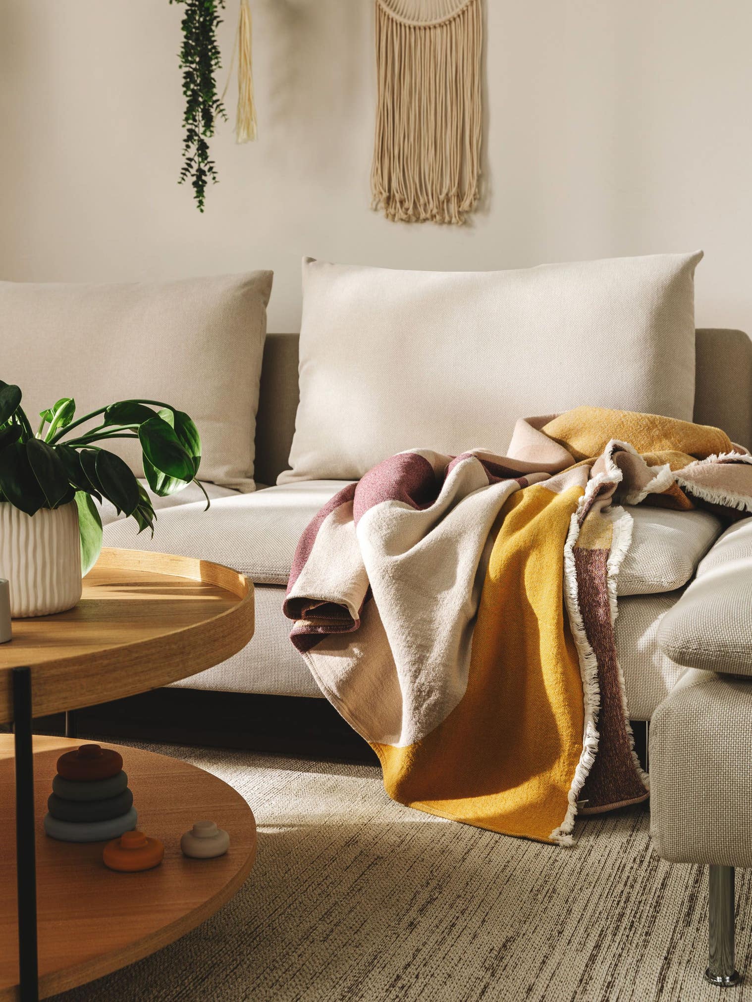 Katoenen plaid Leoni Veelkleurig in Metfranjes-ontwerp van 100% Katoen door benuta Nest