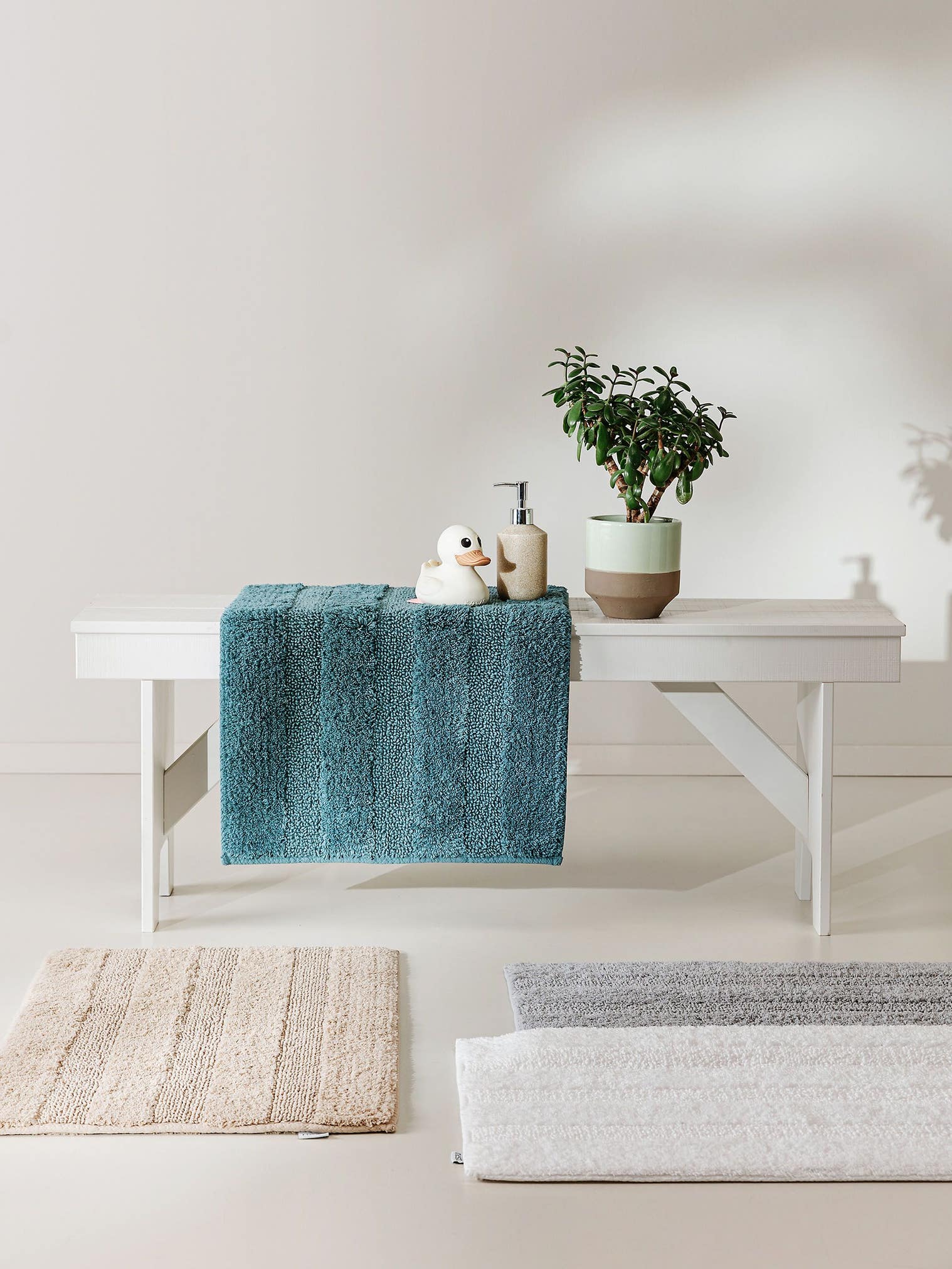 Tappeto di 100% Cotone in Grigio con pelo alto 1- 5 mm da benuta Nest