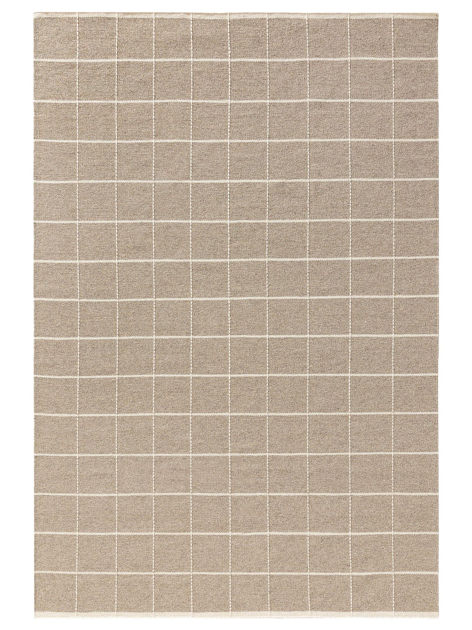 Teppich aus 90% Wolle, 10% Baumwolle in Taupe mit 6 bis 10 mm hohem Flor von benuta Pure