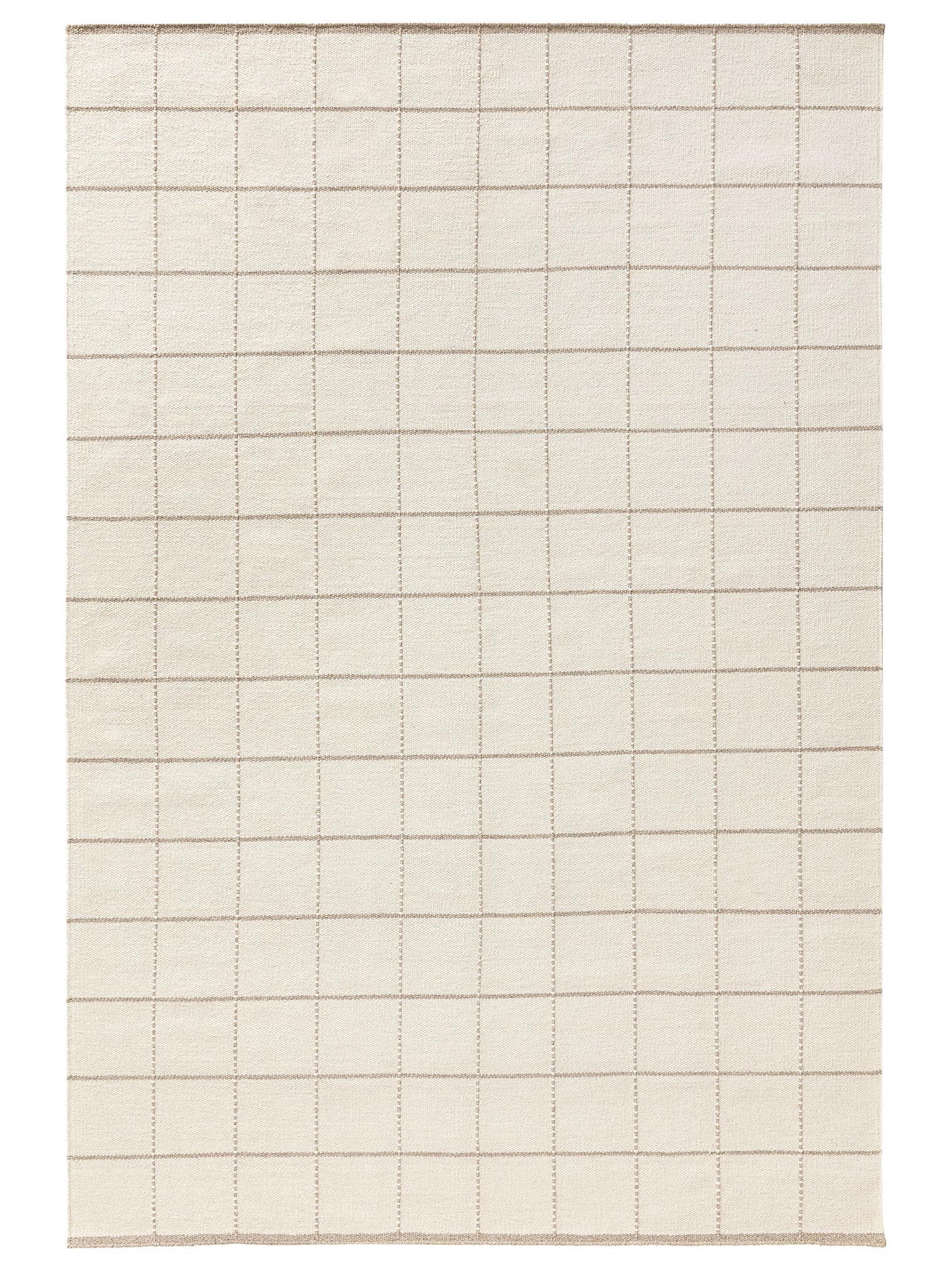 Teppich aus 90% Wolle, 10% Baumwolle in Beige mit 6 bis 10 mm hohem Flor von benuta Pure