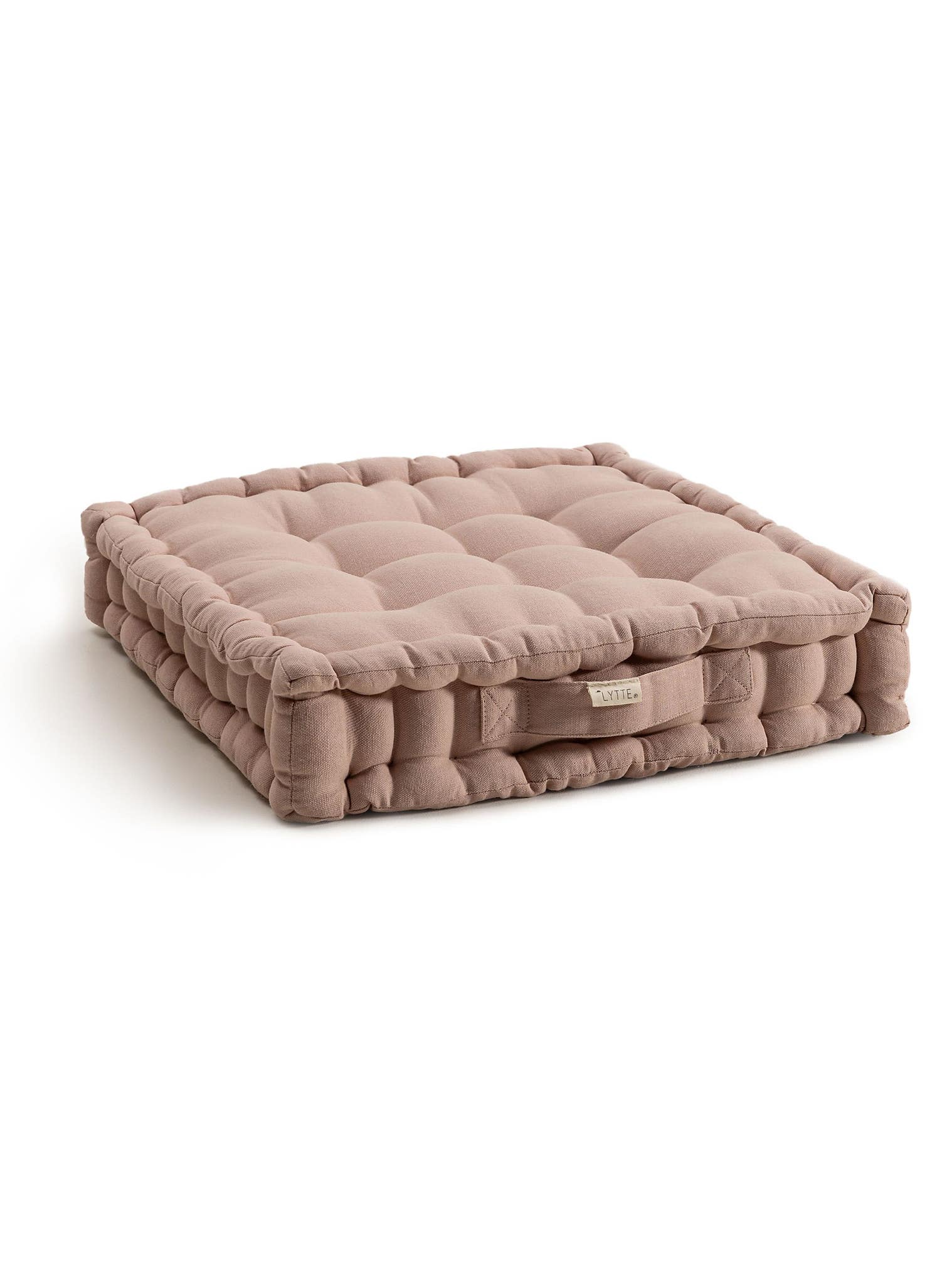 Coussin de sol Bene Rose en motif Uni en 100% Coton de Lytte
