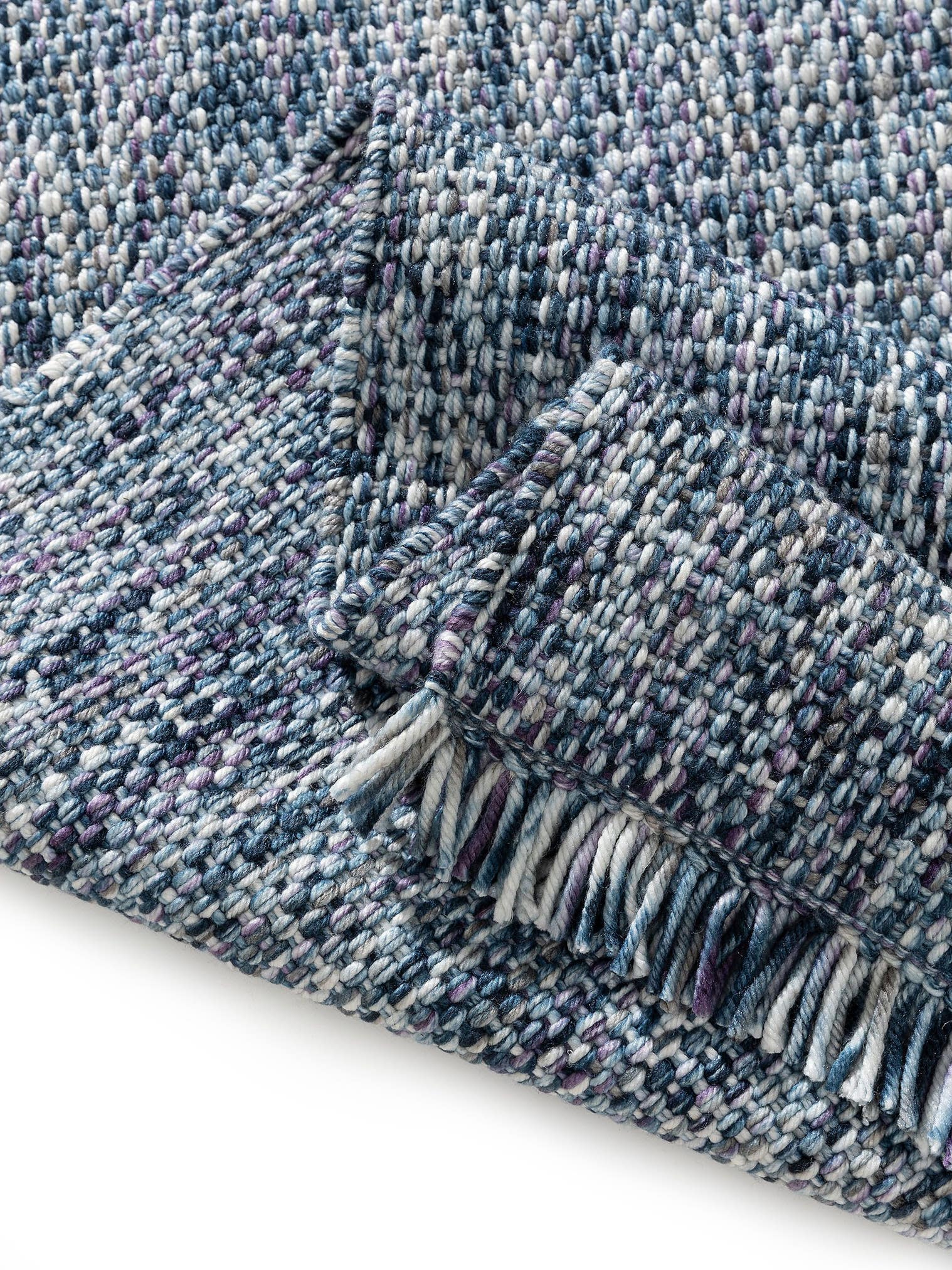 Rug made of 100% Polyester (recycled PET) in Blue with a 1- 5 mm high pile by benuta Pop