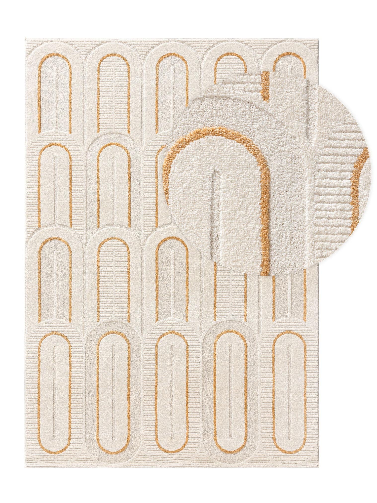 Tapijt van 80% Polypropyleen, 20% Polyester in Beige met een 6 - 10 mm hoge pool van benuta Pop