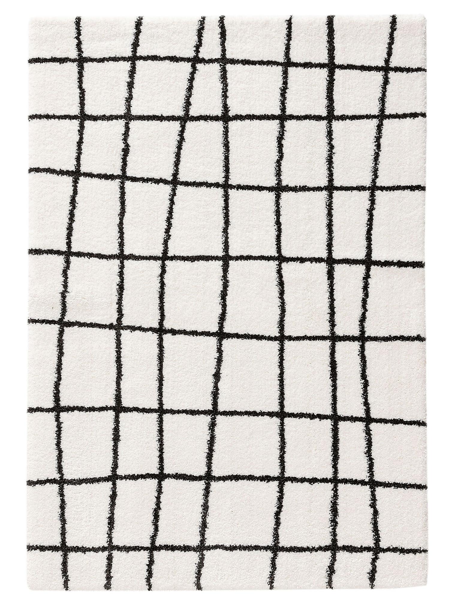 Teppich aus 100% Polypropylen in Schwarz/Weiß mit 21 bis 30 mm hohem Flor von benuta Pop