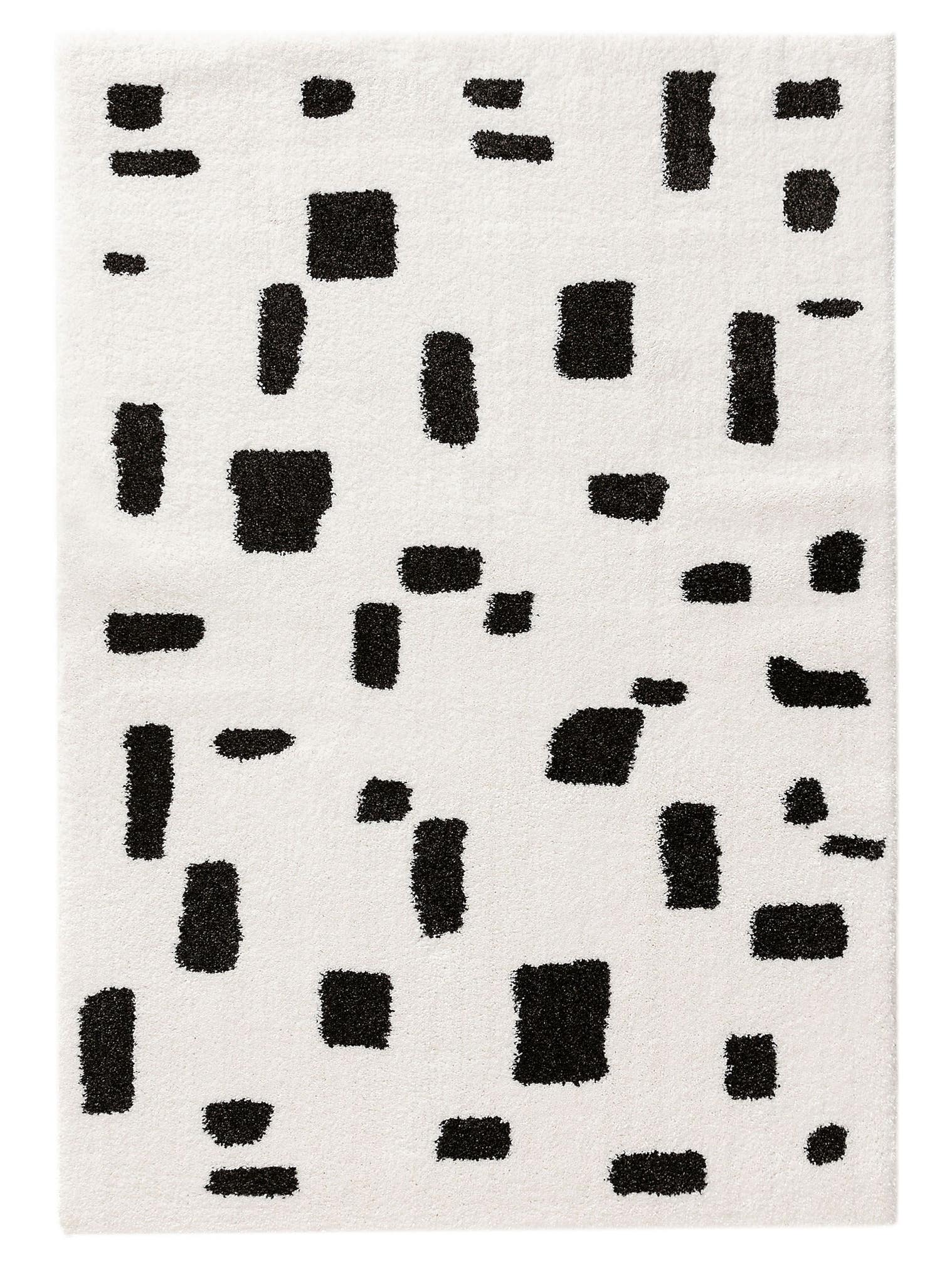 Teppich aus 100% Polypropylen in Schwarz/Weiß mit 21 bis 30 mm hohem Flor von benuta Pop