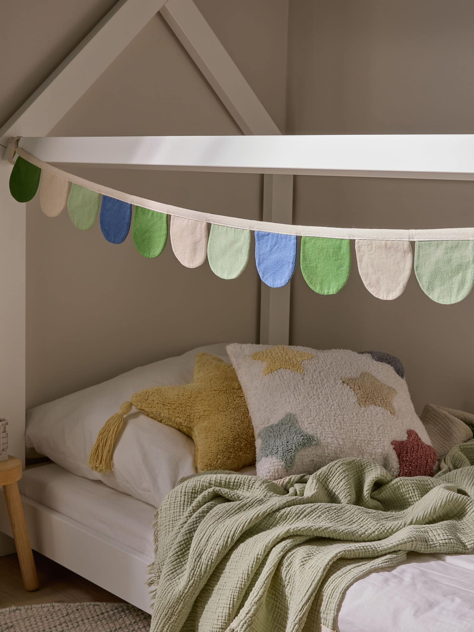 Wanddeko Hana Blau/Grün im Design Botanicals&Florals aus 100% Baumwolle von Lytte
